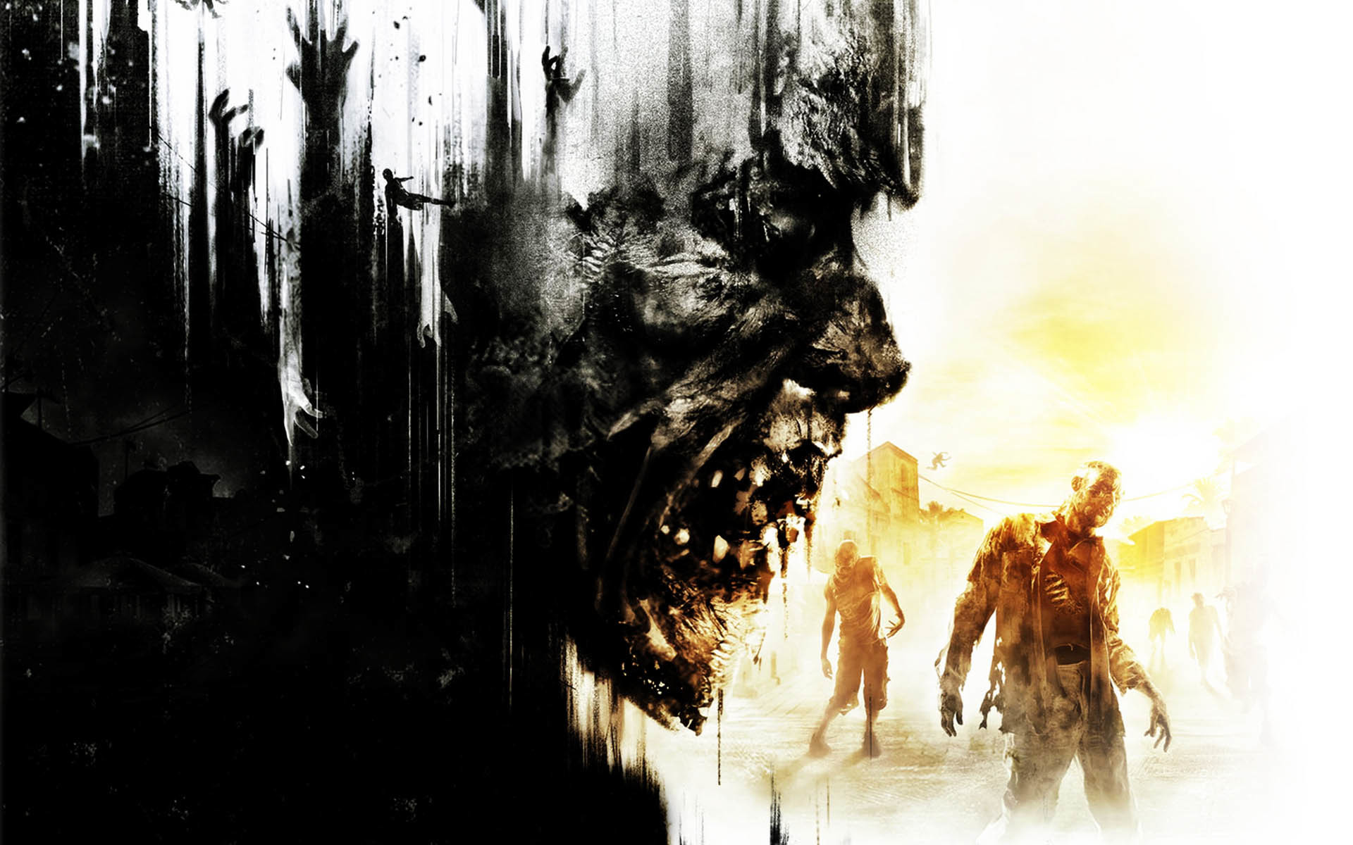 1920x1200 Dying Light - Scary Zombie Face Official Artwork  wallpaper
