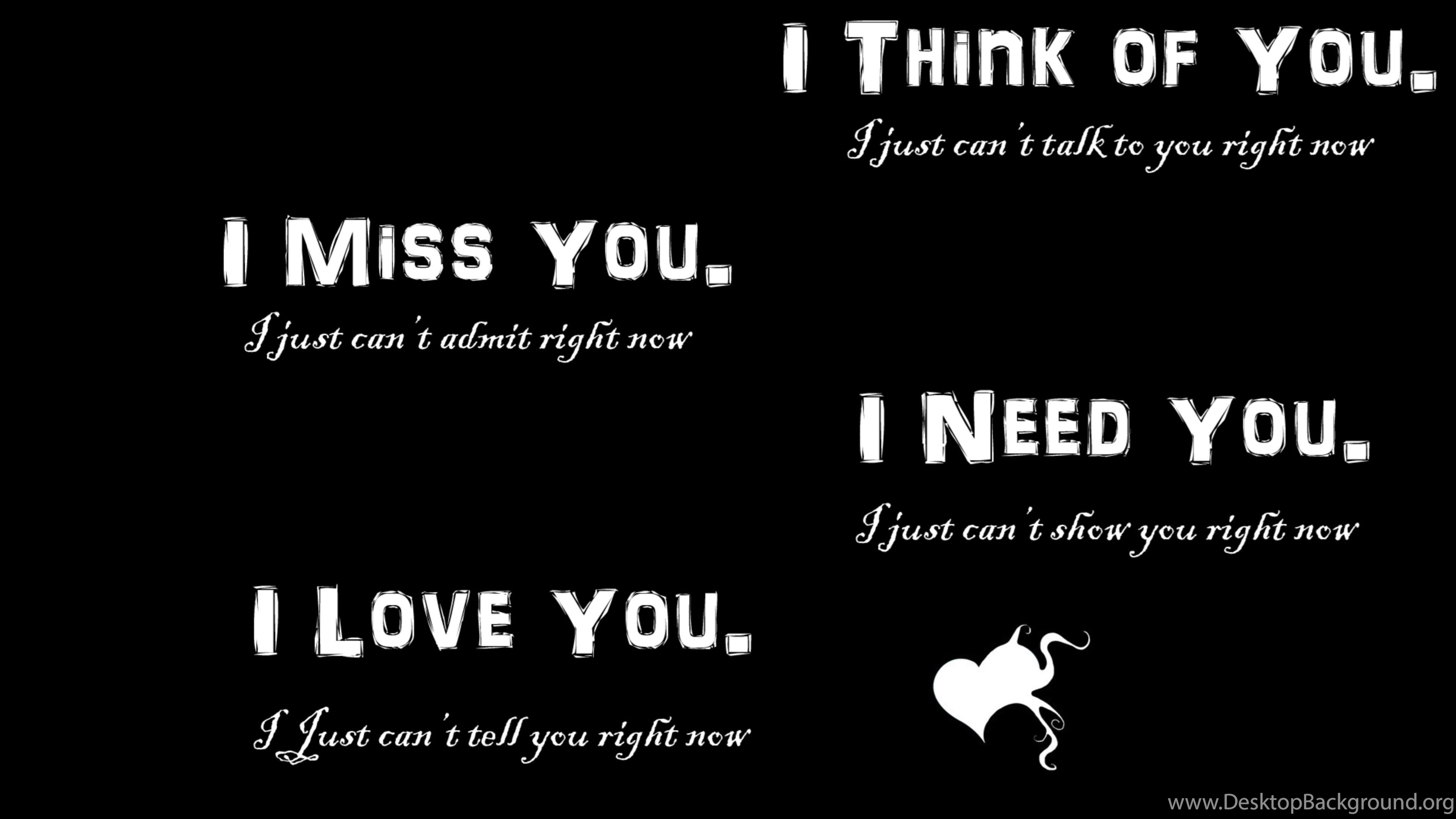 3840x2160 I Miss You Love Quote 4K Wallpapers