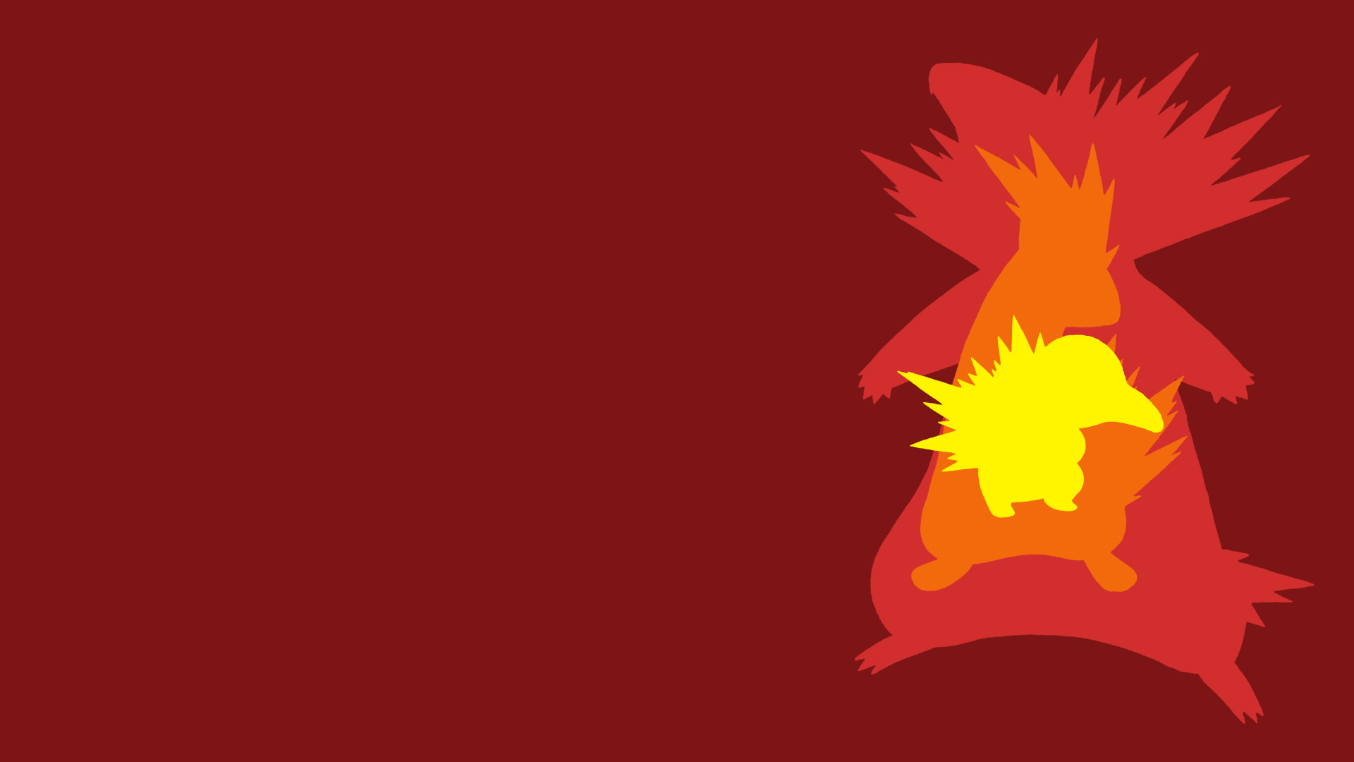1920x1080 Cyndaquil Evolution Line Minimalist Wallpaper by BrulesCorrupted