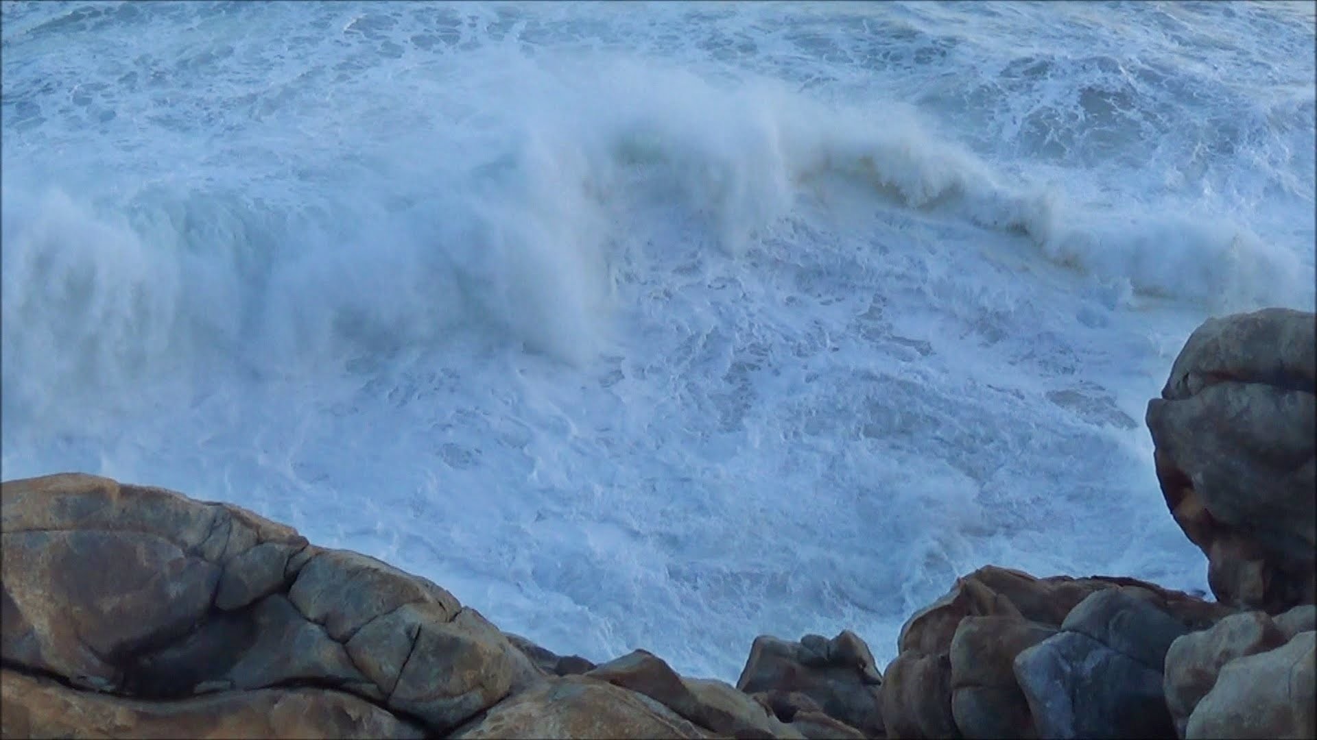 1920x1080 Stormy ocean waves scene looking down from cliff - rough sea - HD 1080P -  YouTube