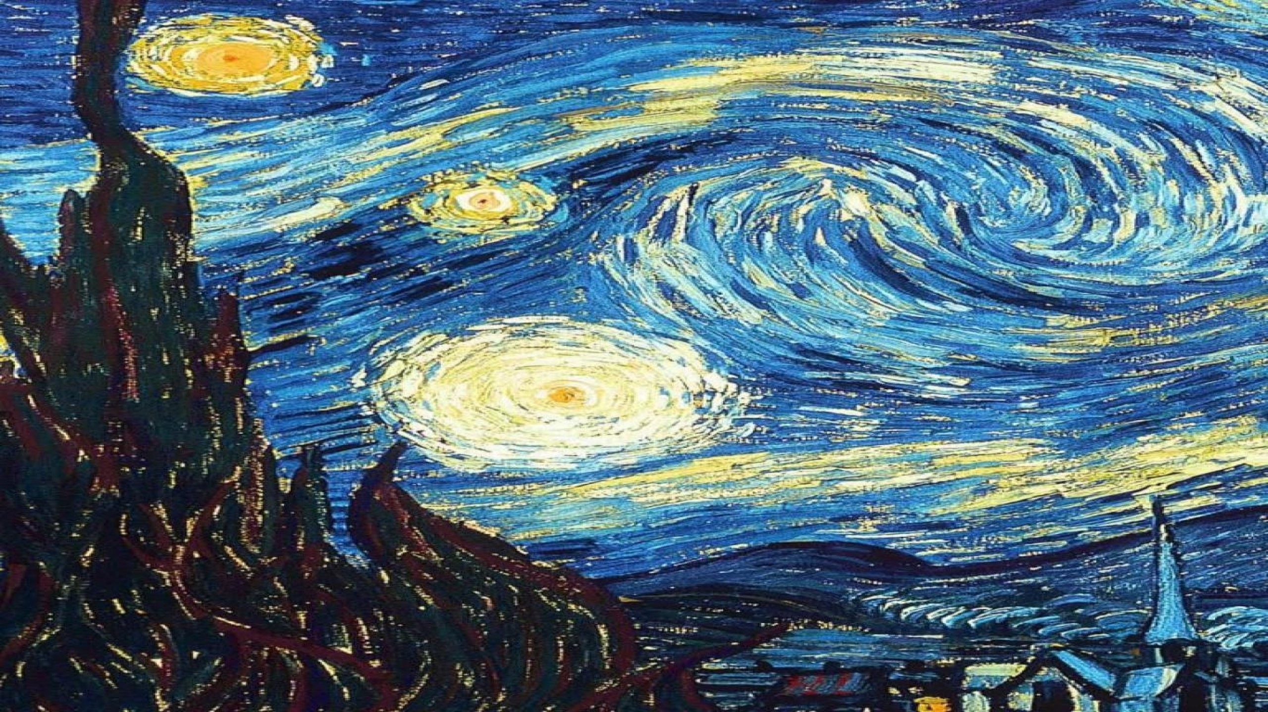 2560x1439 Van Gogh Starry Night Wallpapers 16