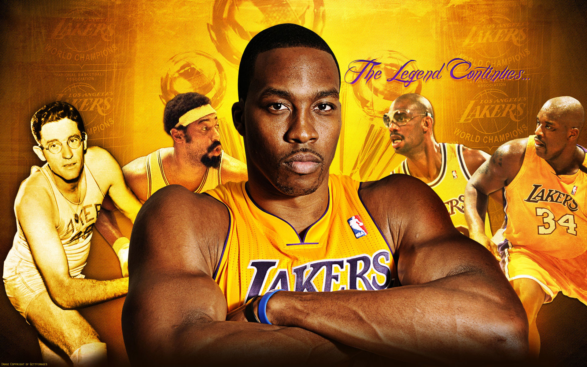 1920x1200 Dwight Howard and Legendary Lakers Centers  Wallpaper
