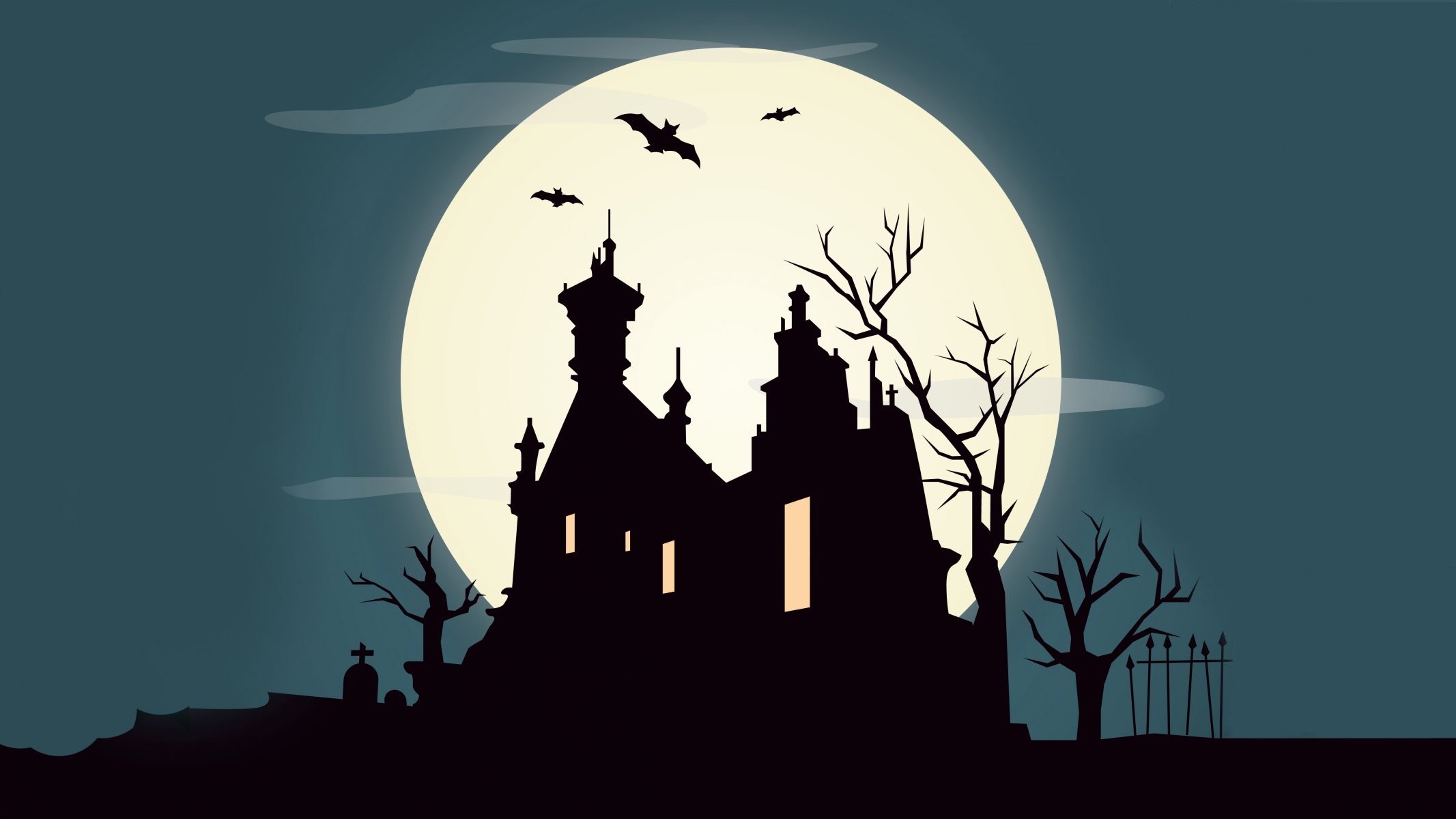 2133x1200 holiday halloween scary horror creepy graveyard october full moon castle  trees bat vector halloween scary horror