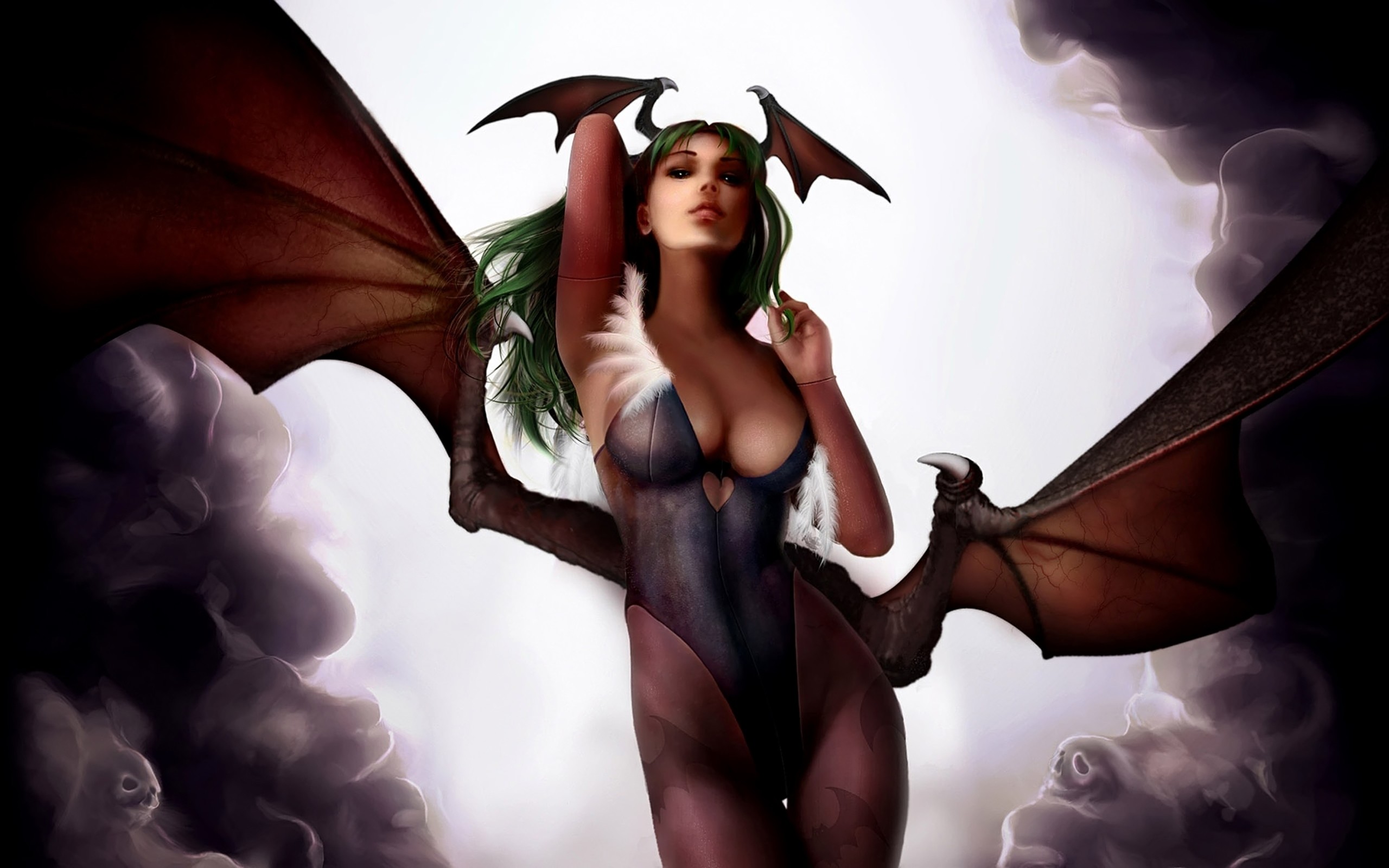 2560x1600 Computerspiele - Darkstalkers Morrigan Aensland SchÃ¶nheiten MÃ¤dchen Wings  Devil Fantasy Wallpaper