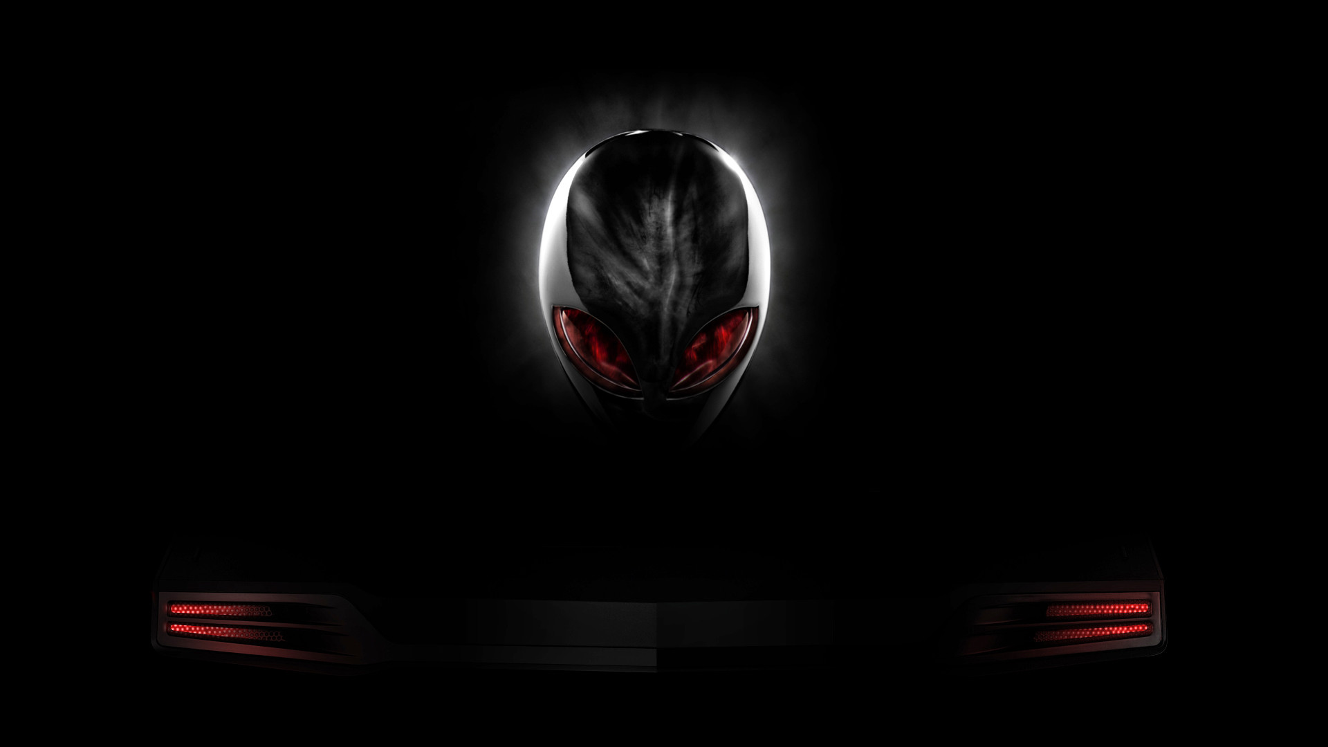 1920x1080 alienware red eyes logo black background