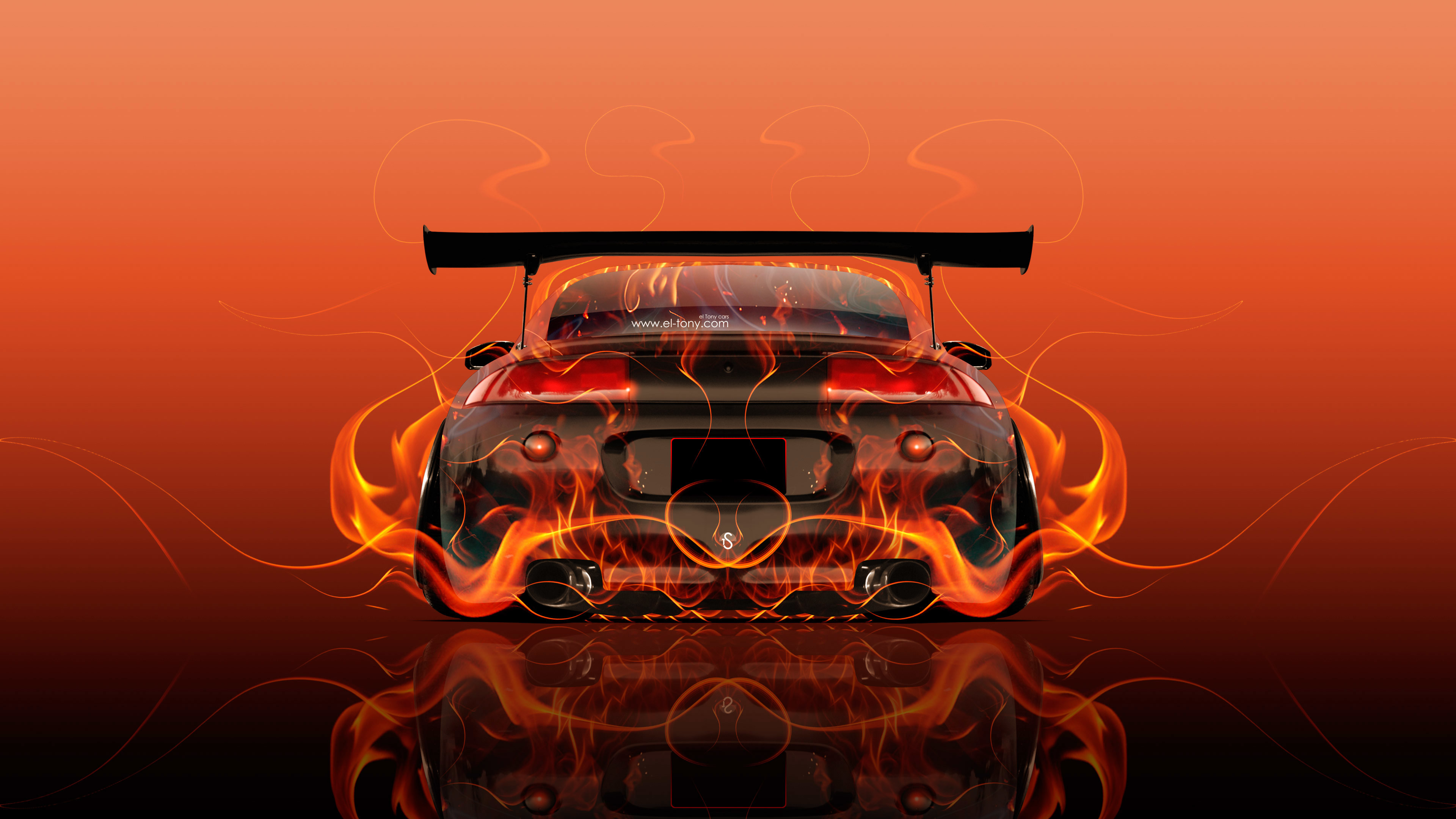 3840x2160 Mitsubishi-Eclipse-JDM-Tuning-Back-Fire-Abstract-Car-