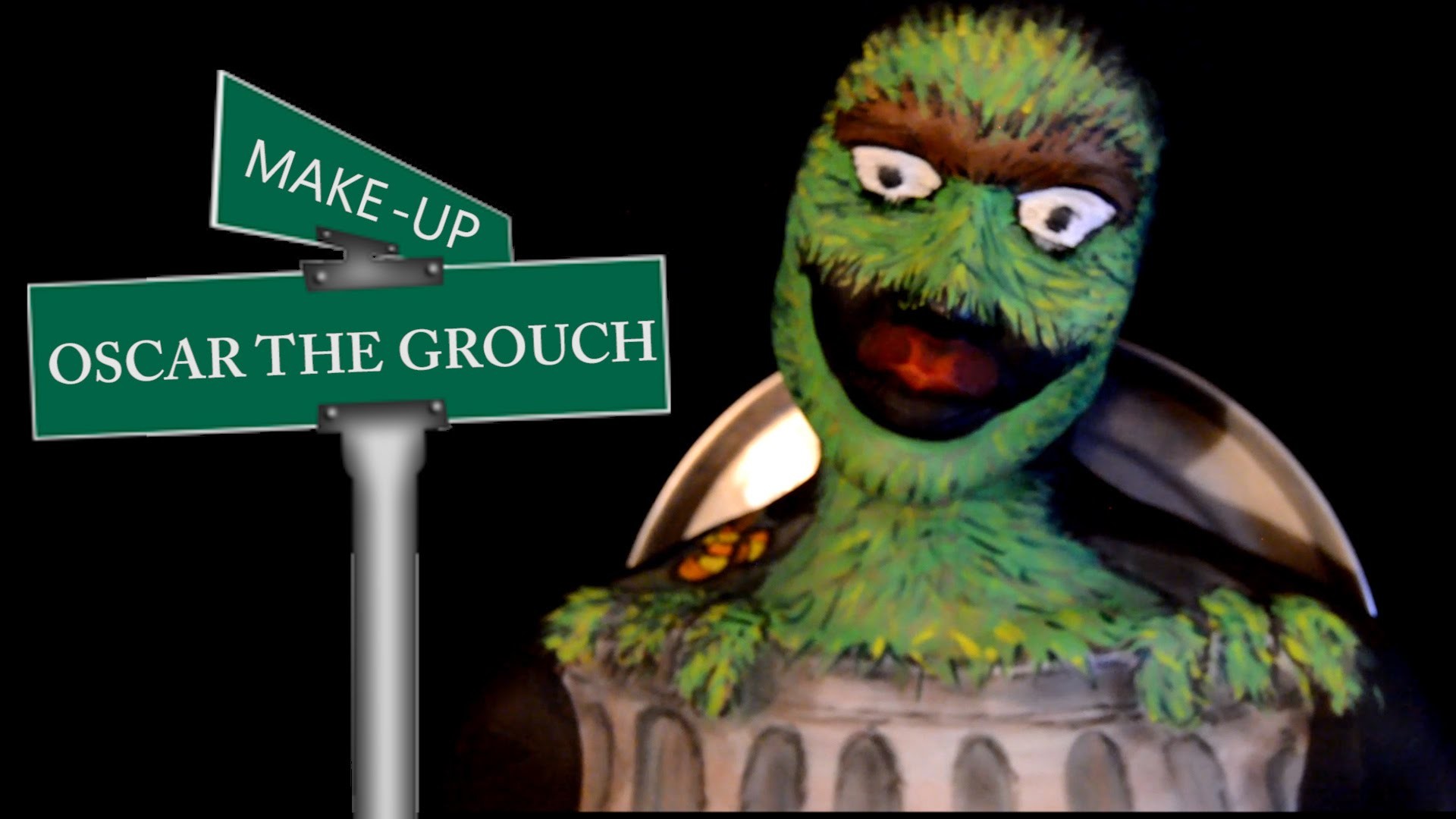 1920x1080 Oscar the Grouch Makeup from Sesame Street