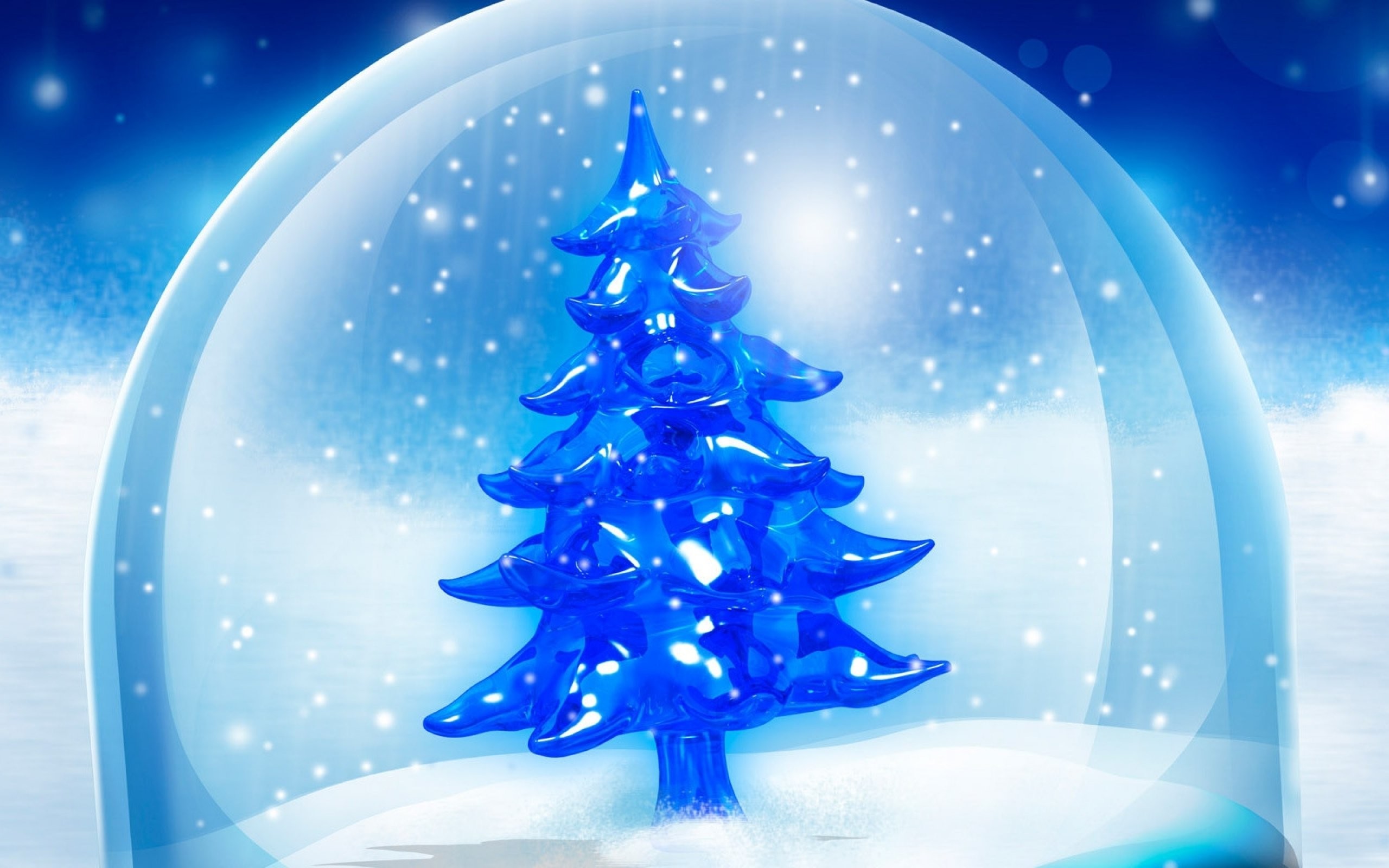 2560x1600 Blue Christmas Tree Wallpaper 764394