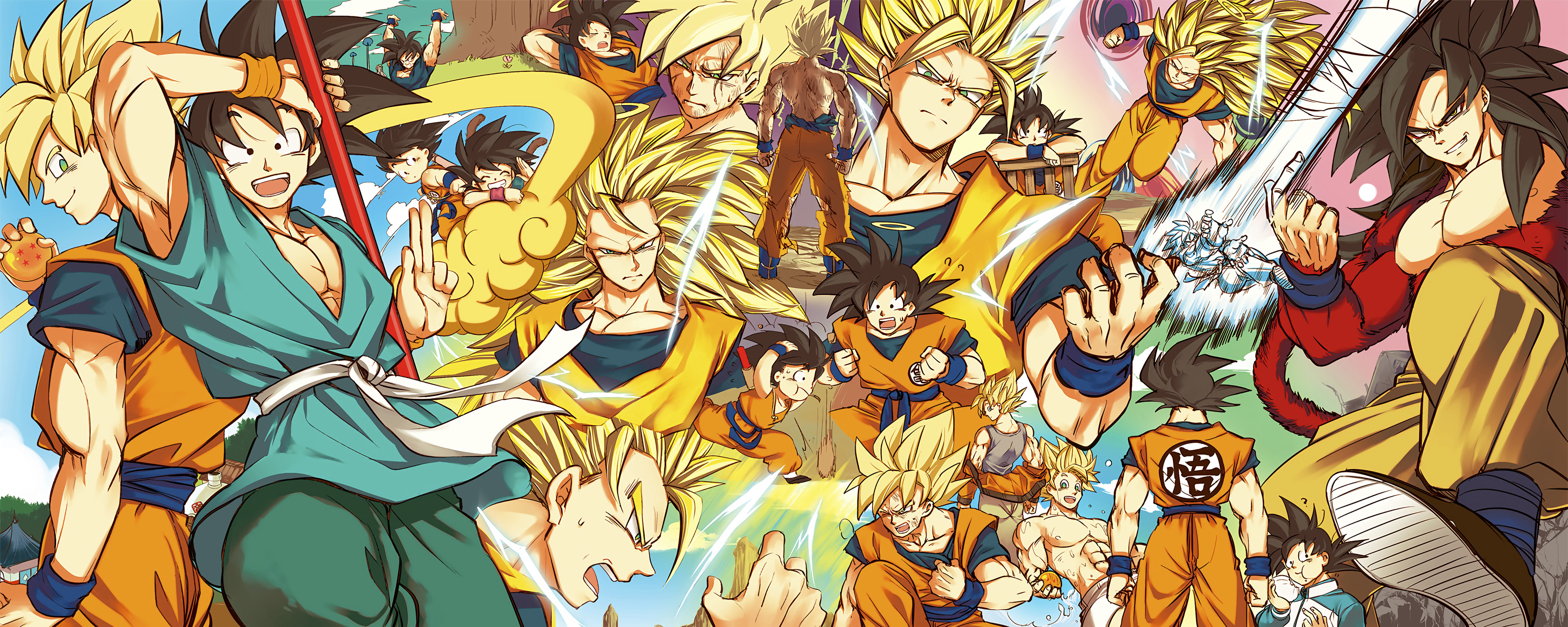 3509x1404 Anime - Dragon Ball Z Super Saiyan 4 Dragon Ball GT Goku Super Saiyan 3  Super