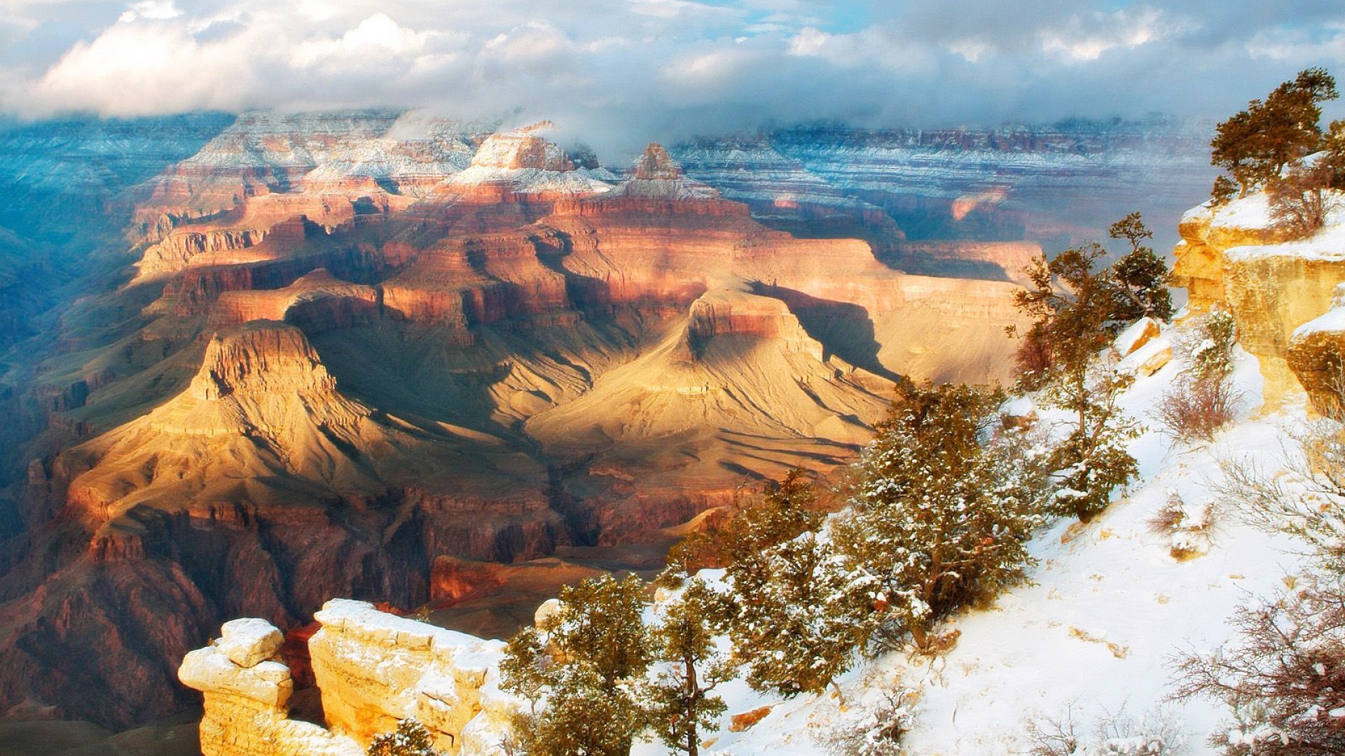 1920x1080 Clearing Winter, Grand Canyon National Park, Arizona  HD Wallpaper  / Hintergrundbild
