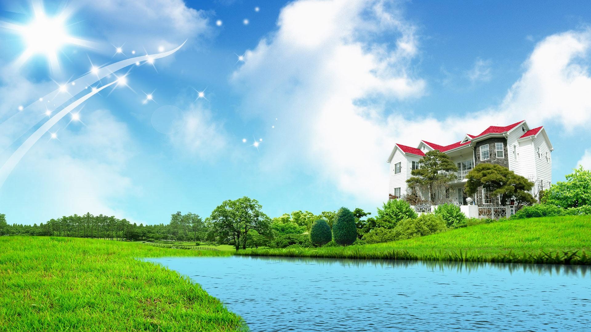 1920x1080 wallpaper.wiki-Sweet-home-fantasy-green-nature-wallpapers-