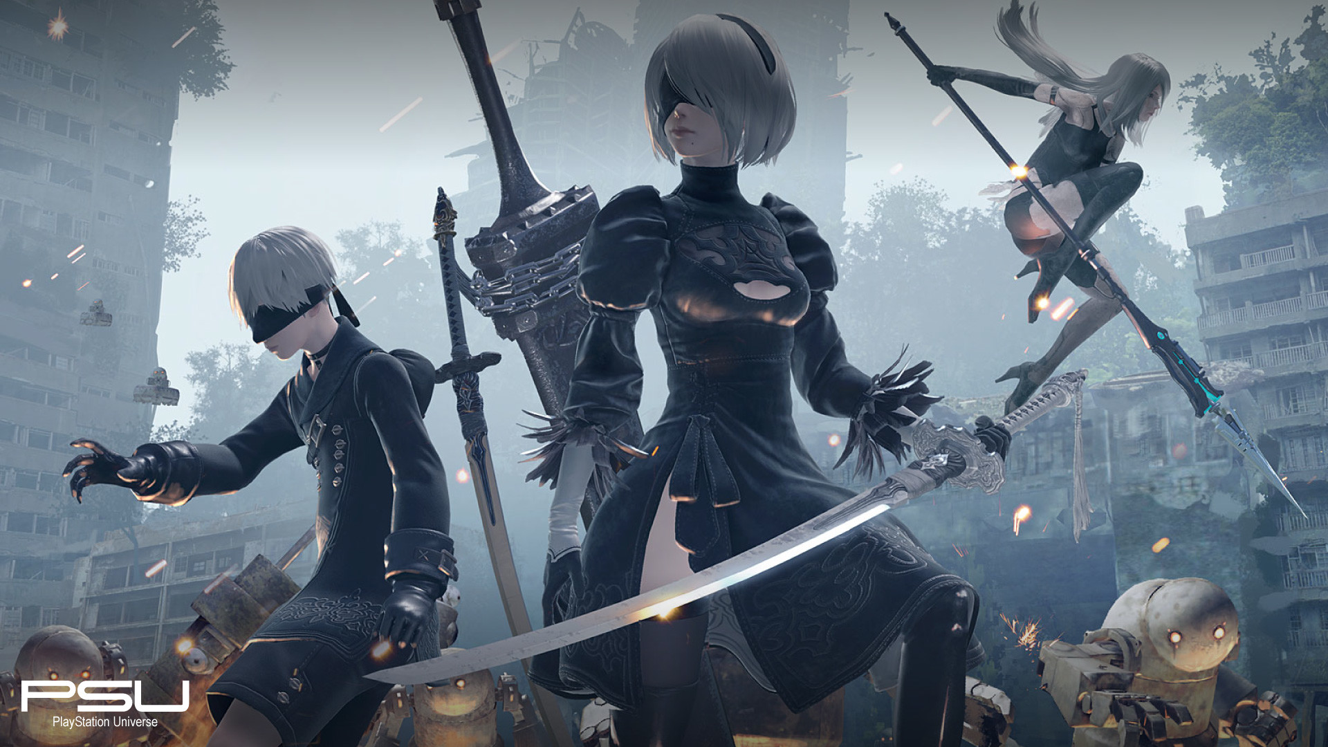 1920x1080 Nier Automata features iconic imagery, and this wallpaper captures the  magic of one of 2017's best games.