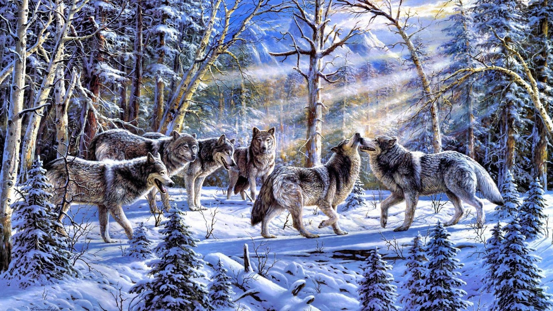1920x1080 Title. Pack of wolves ...