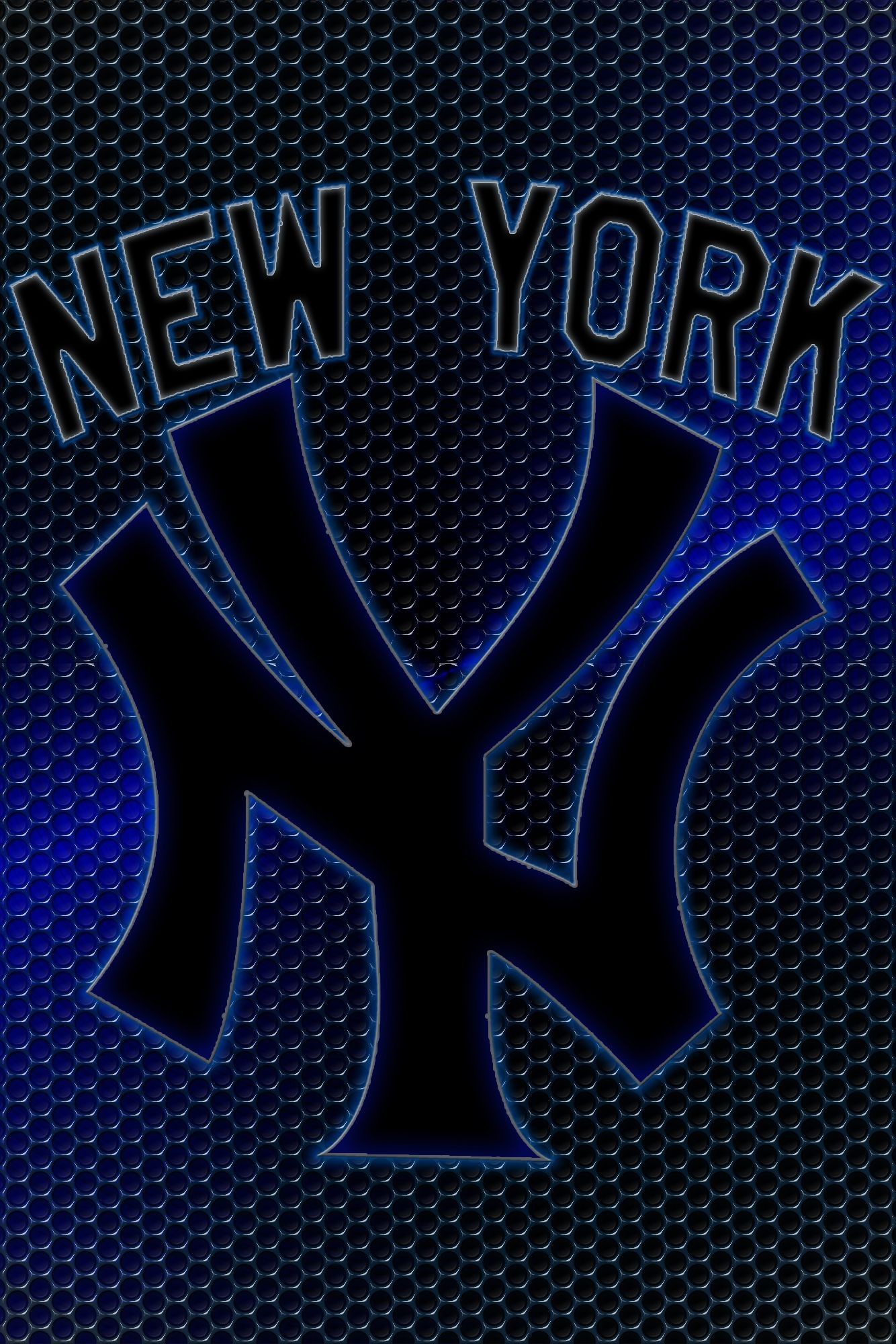 1334x2000 Wallpapers By Wicked Shadows: New York Yankees Logo Grid Wallpaper