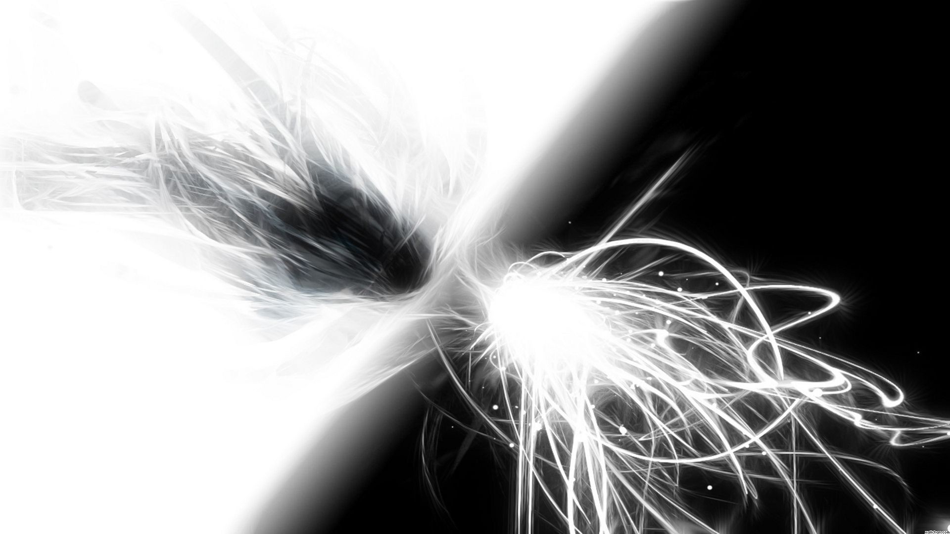 1920x1080 Black and White Abstract Art | Abstract Black White Digital Art x