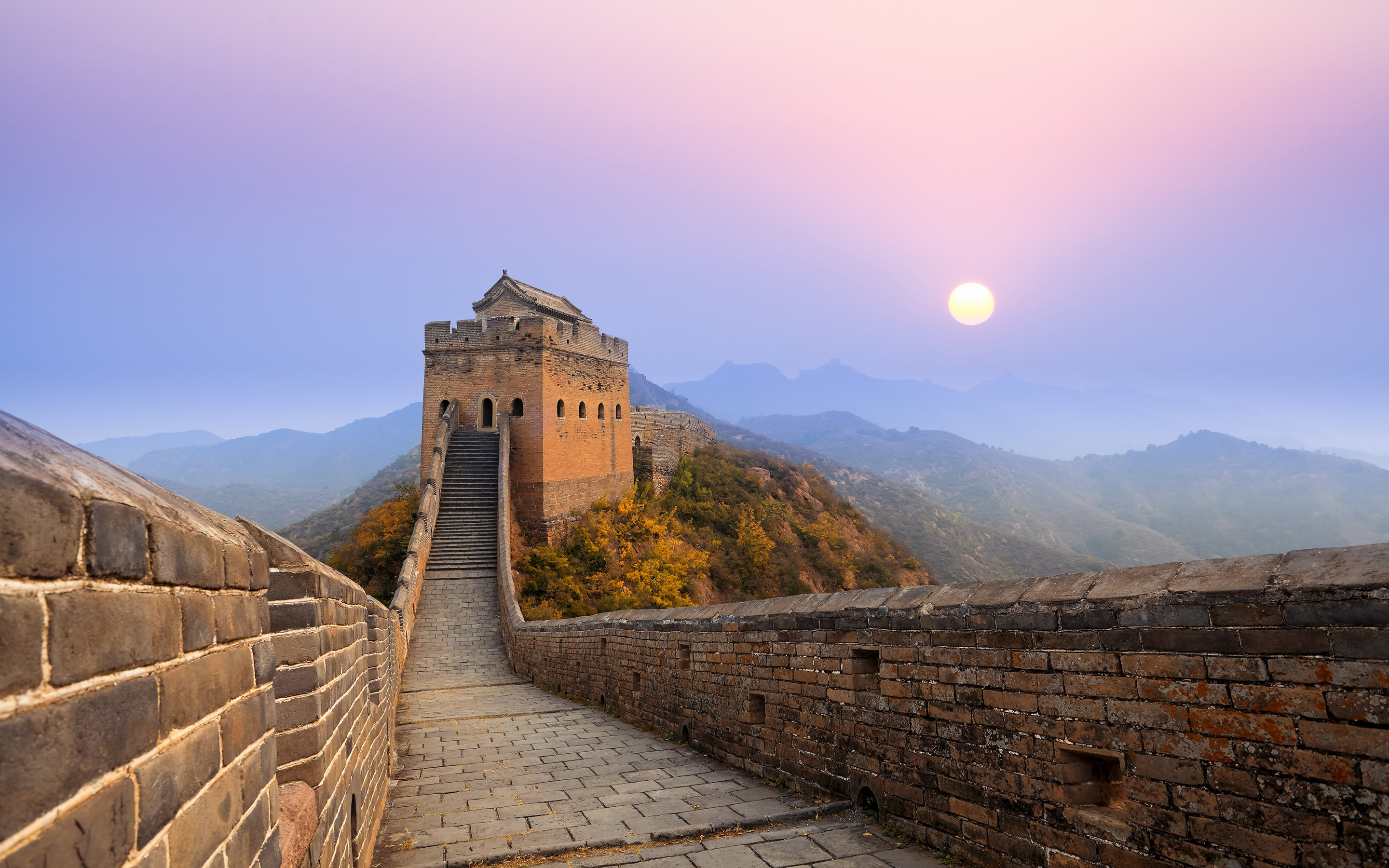 2880x1800 Great Wall of China Sunrise