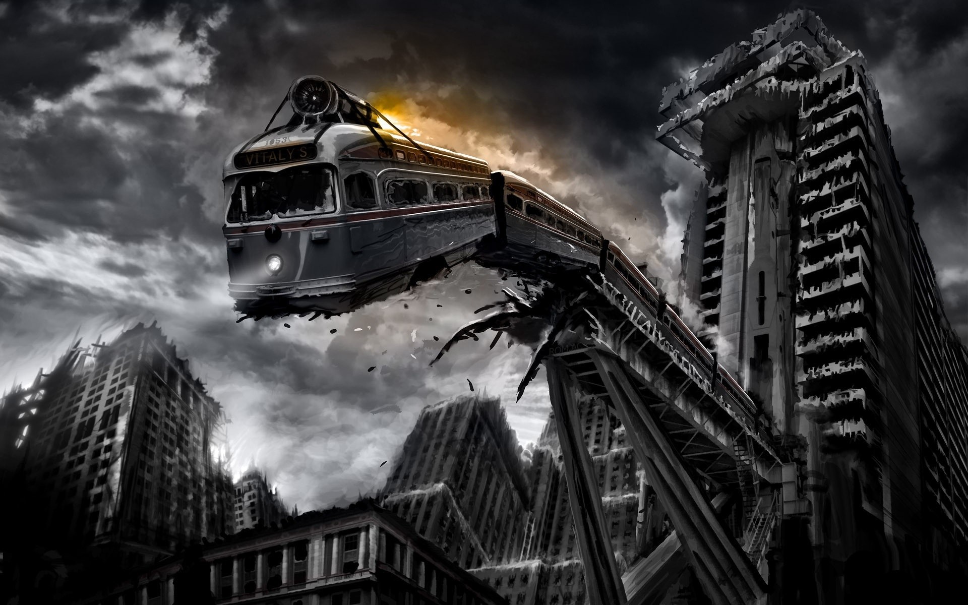 1920x1200 Download and View Full Size Photo. This Train FAlling from Tracks ...