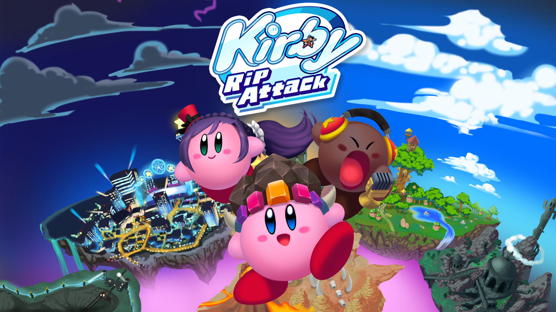 1920x1080 I just HAD to make a full wallpaper out of the amazing art for the new  Kirby album! So please use it however you like.