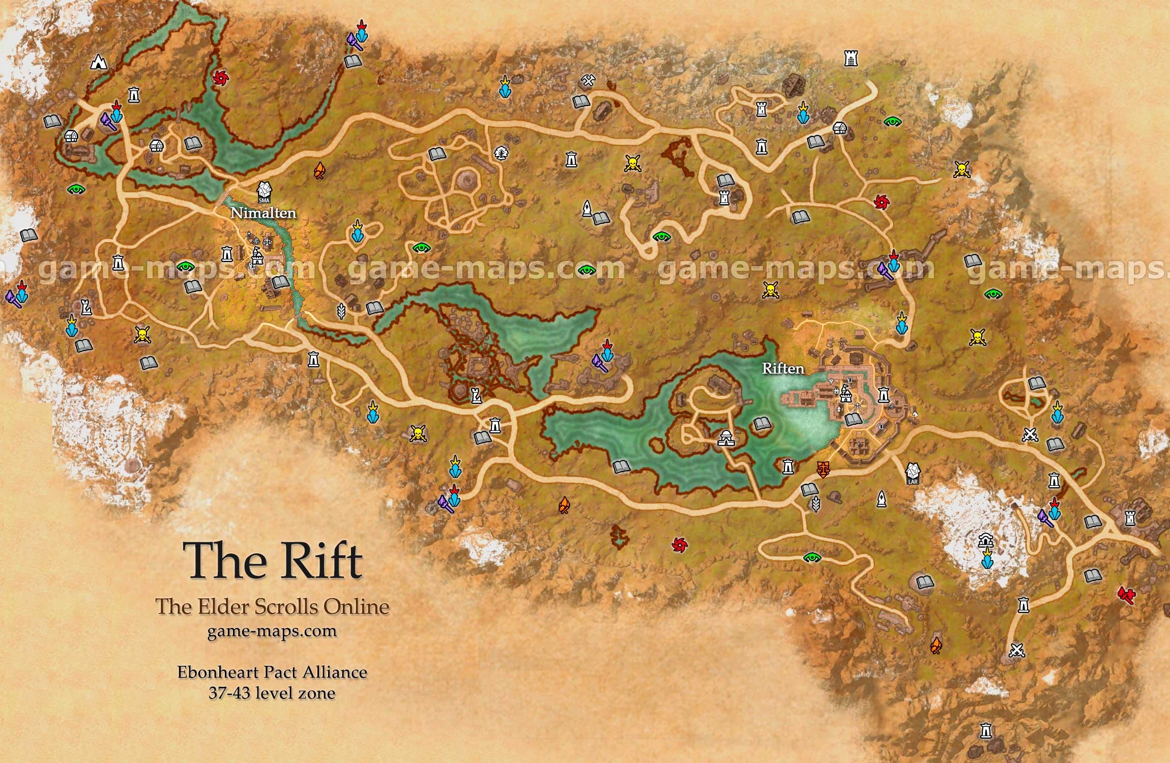 2300x1500 The Rift zone map. Riften, Nimalten. Province in Ebonheart Pact Alliance  territory.