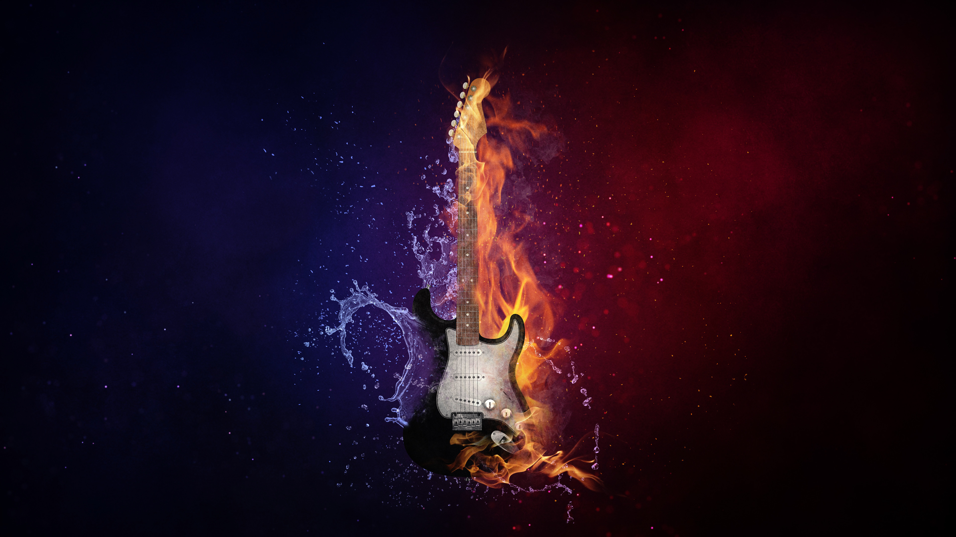 3840x2160 Flaming Guitar Chromebook Wallpaper .
