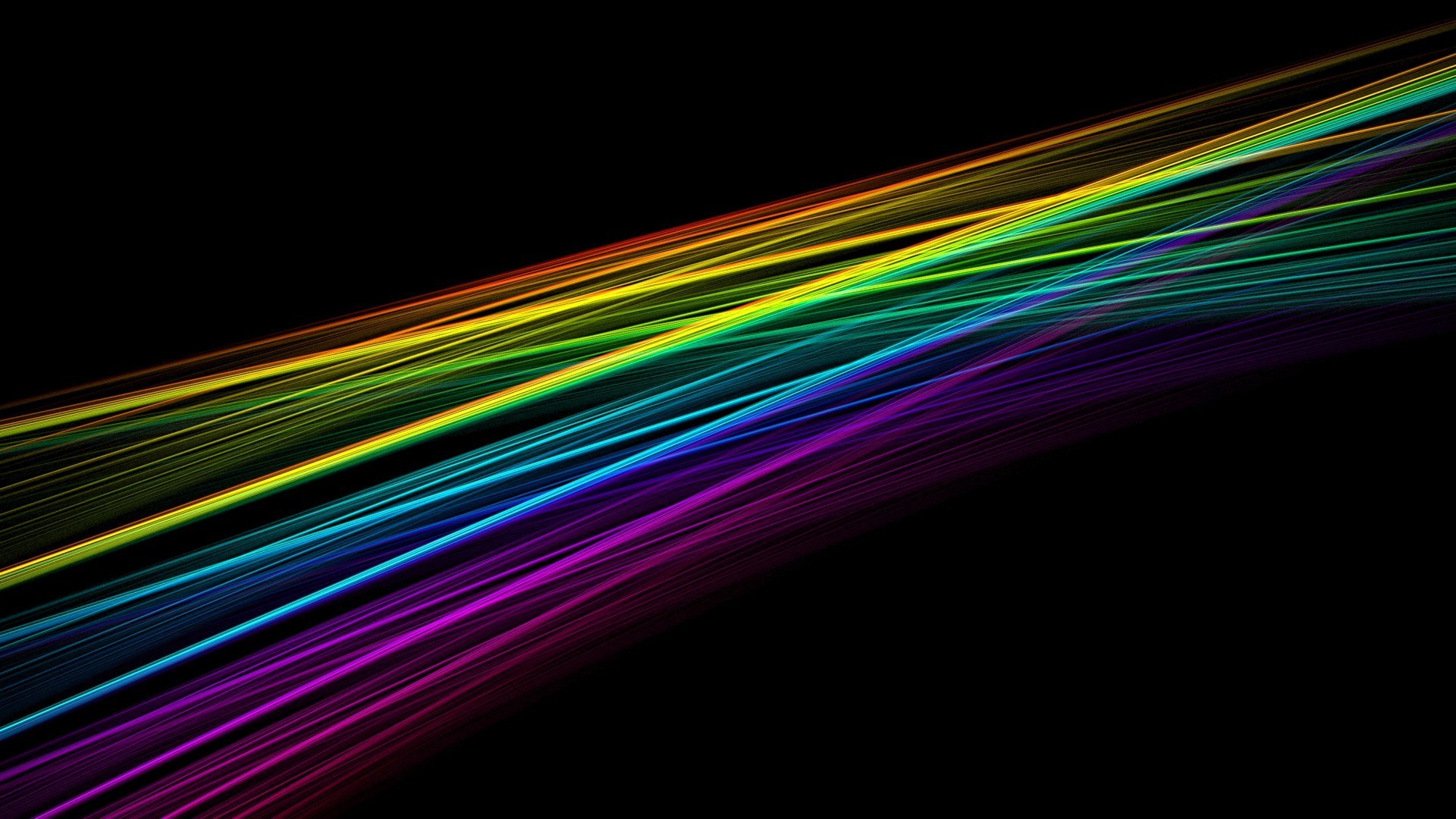 1920x1080 Abstract multicolor rainbows black background wallpaper