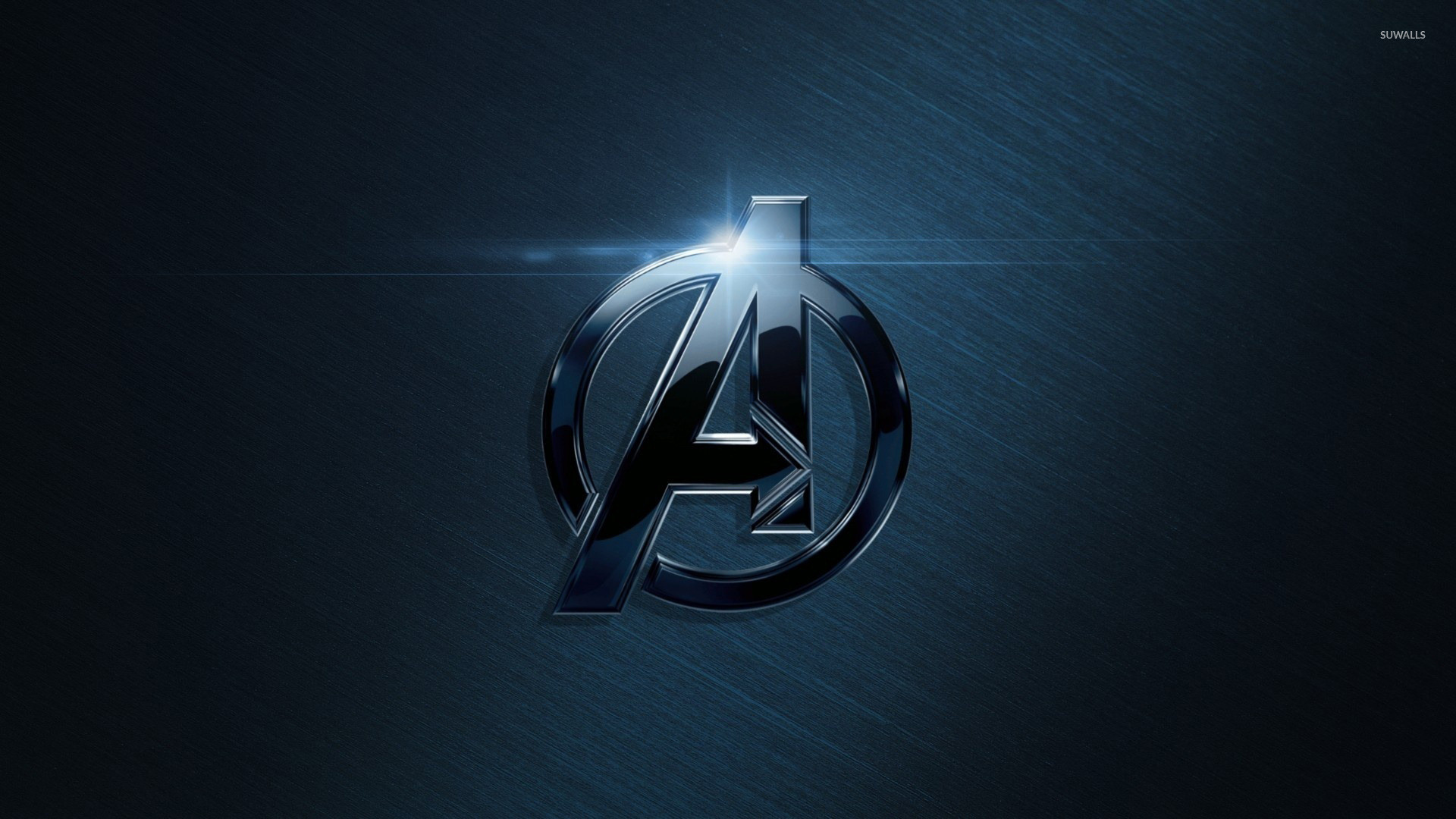 1920x1080 Black metallic Avengers logo wallpaper