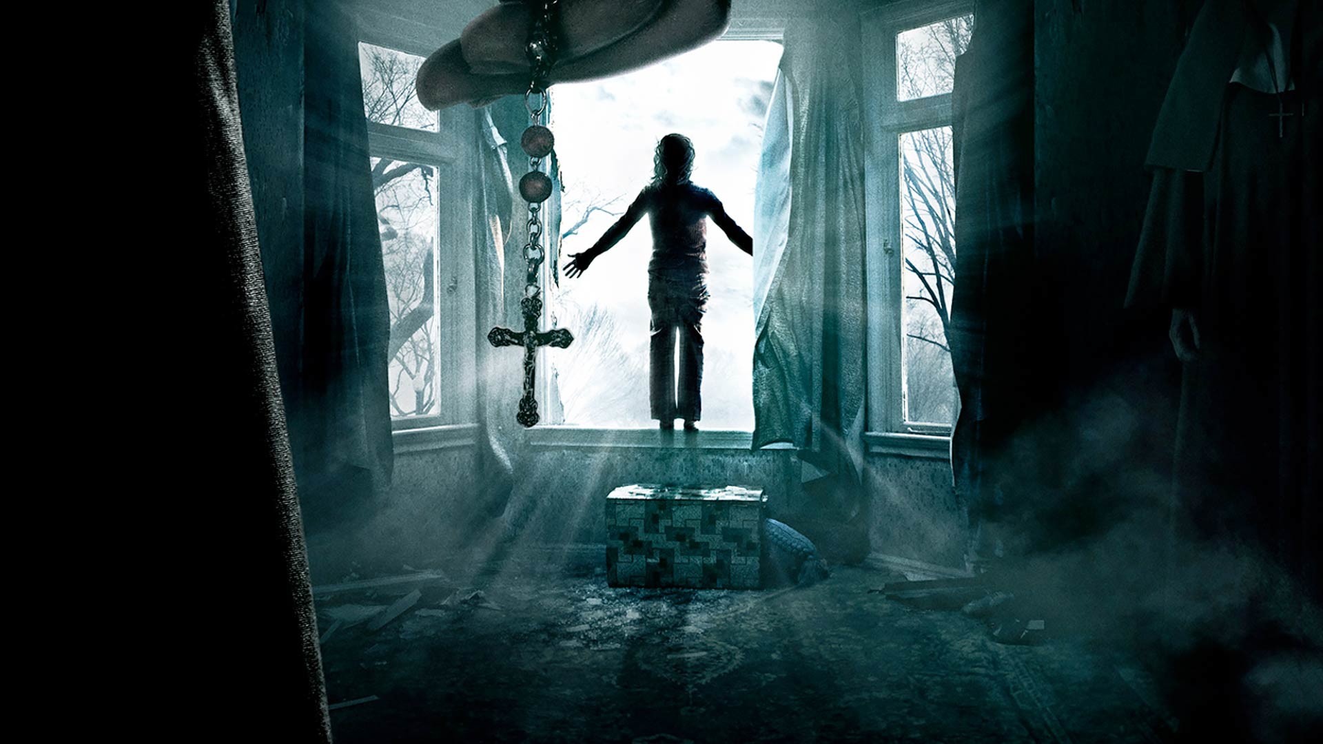 1920x1080 Preview wallpaper the conjuring, horror, window, cross 