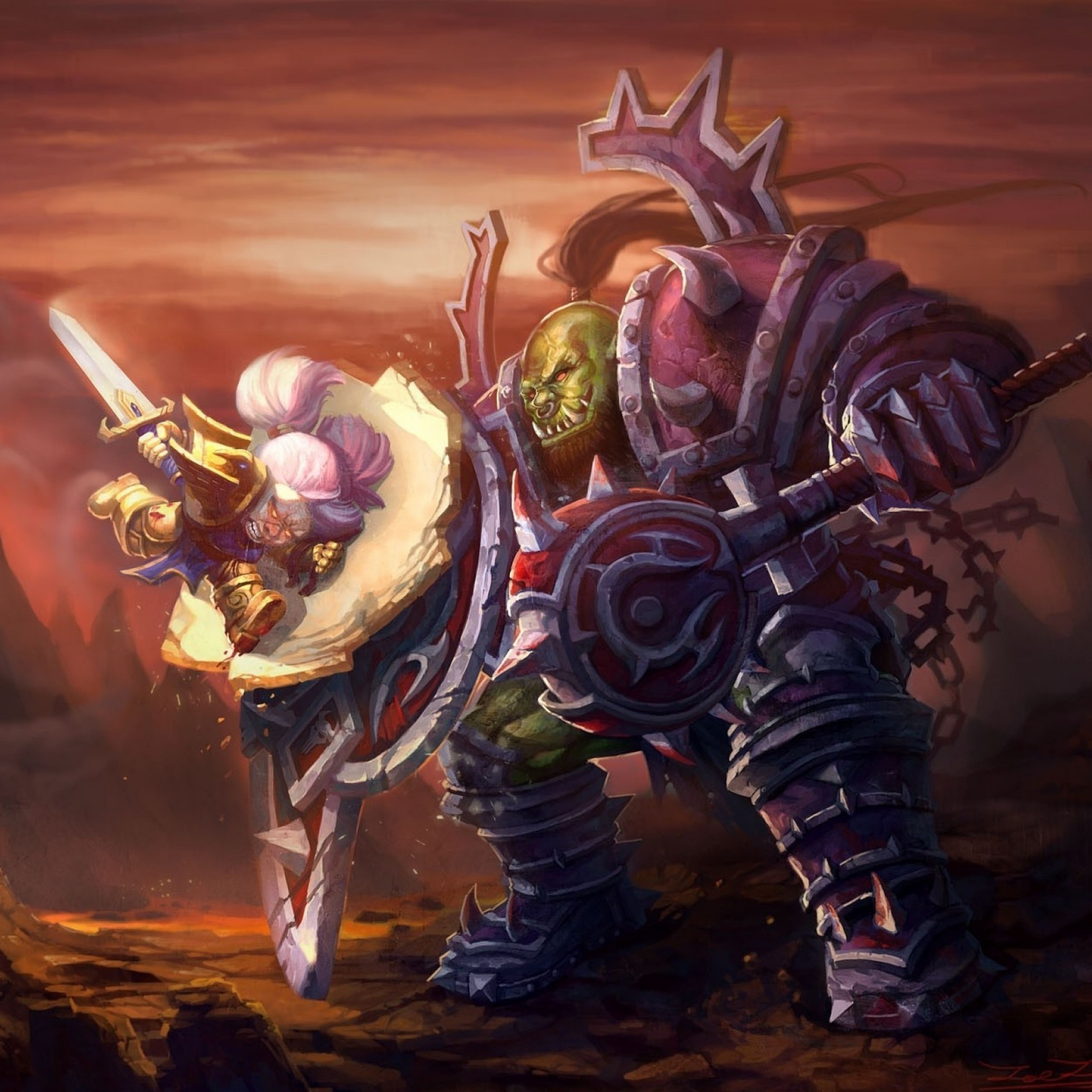 2048x2048 Preview wallpaper world of warcraft, wow, orc, warrior, dwarf, paladin  