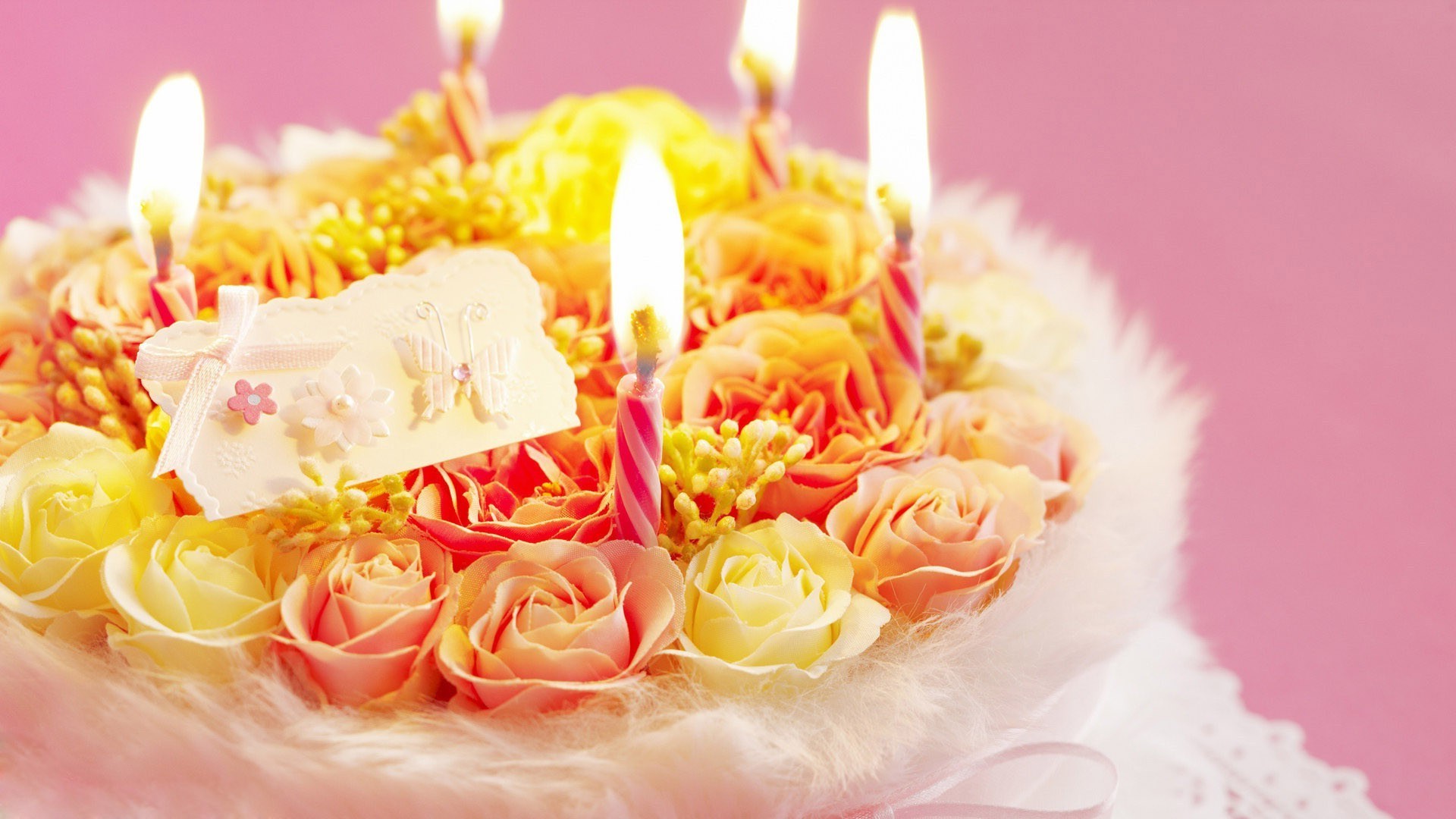 1920x1080 Birthday Flowers Cake Full HD Large Wallpapers