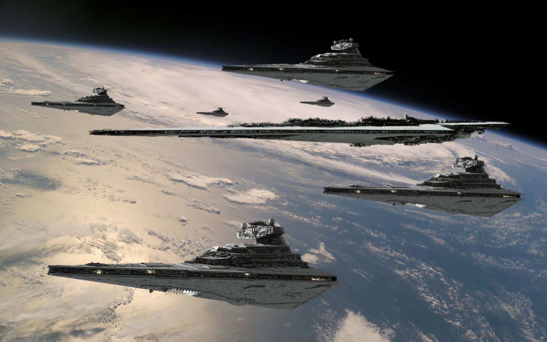 1920x1200 Imperial Star Destroyer Fleet with The Executor Super Star Destroyer over  planet