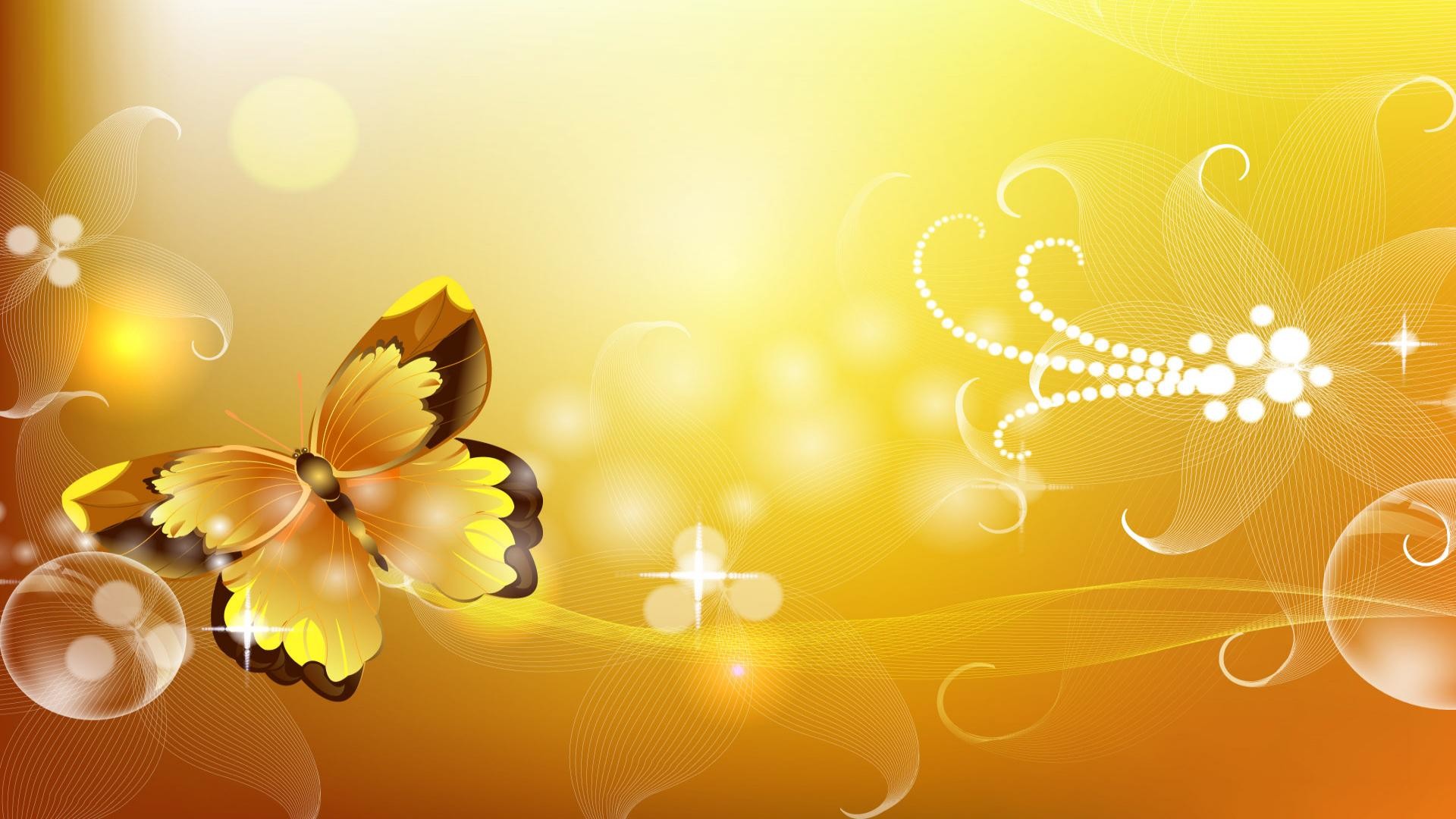 1920x1080 Yellow Buatterfly In Yellow Backgrounds Hd Wallpaper