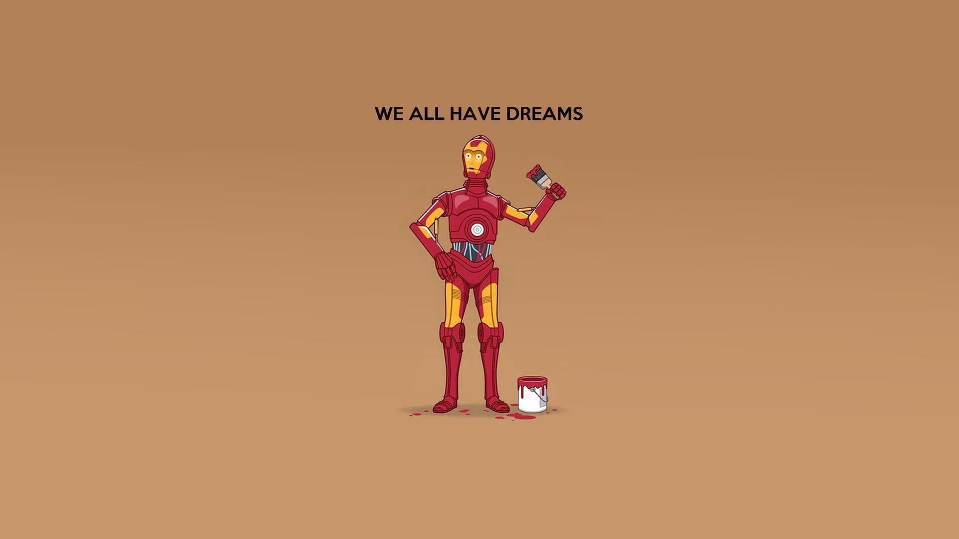 1920x1080 Humor - Star Wars C-3PO Iron Man Wallpaper