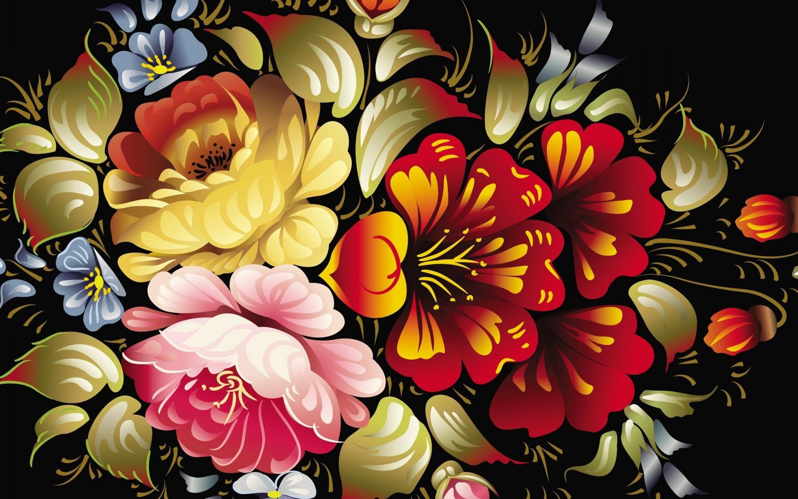 2560x1600 ... Abstract-Flowers-Wallpaper ...