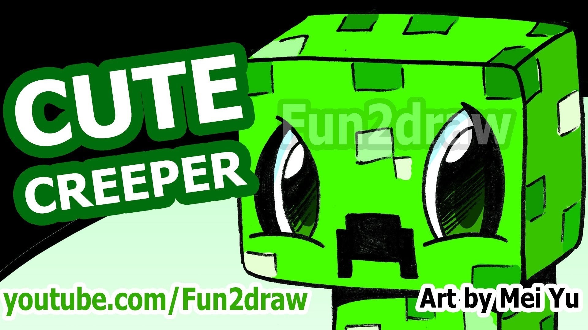 1920x1080 Cute Creeper! How To Draw A Minecraft Creeper - Fun2Draw Style intended for  Minecraft Drawing