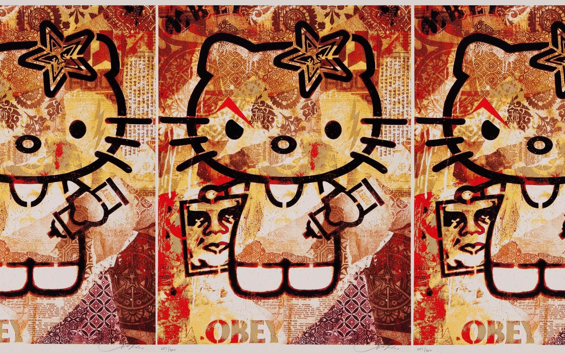 1920x1200 Obey Hello Kitty Wallpapers , Obey Hello Kitty Myspace Backgrounds .