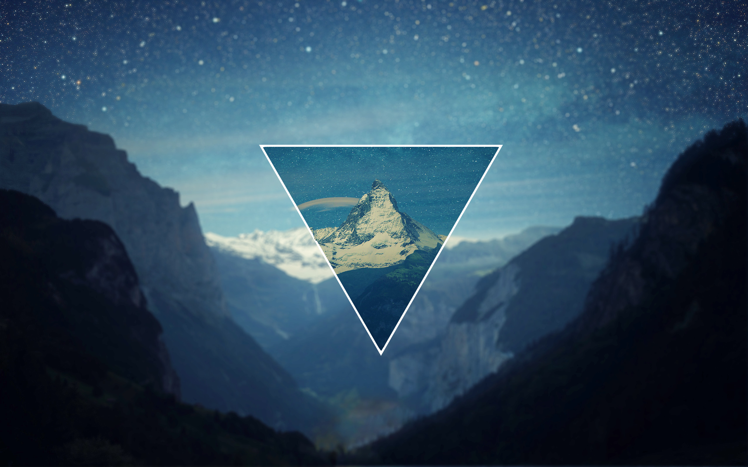 2560x1600 Art in combination with a beautiful landscape photo (Matterhorn).