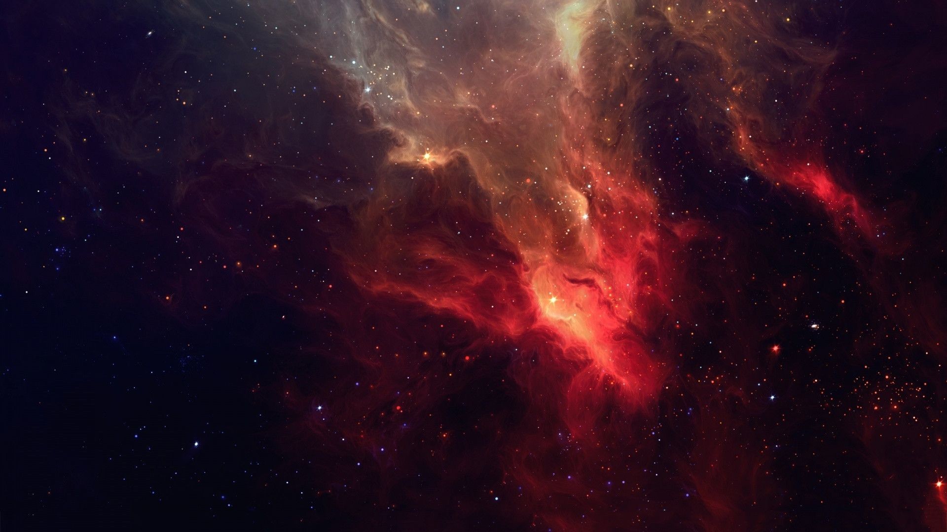 1920x1080 Red Space Wallpaper