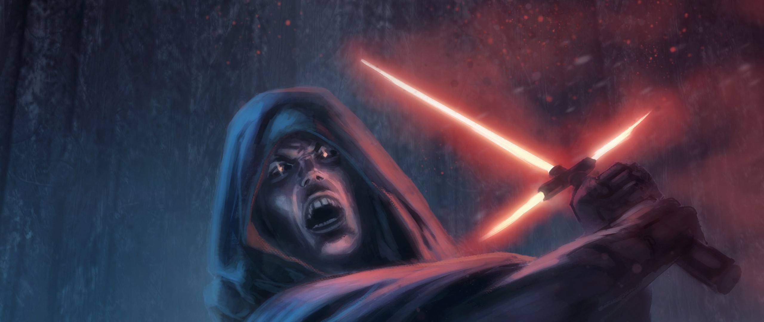 2560x1080  Wallpaper star wars episode vii - the force awakens, sith,  lightsaber