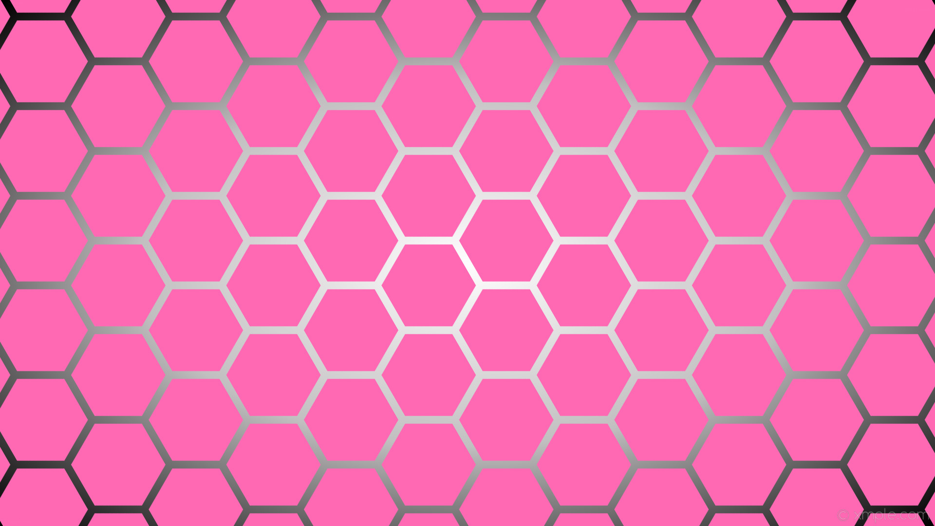 1920x1080 wallpaper hexagon glow black white pink grey gradient hot pink silver  #ff69b4 #ffffff #