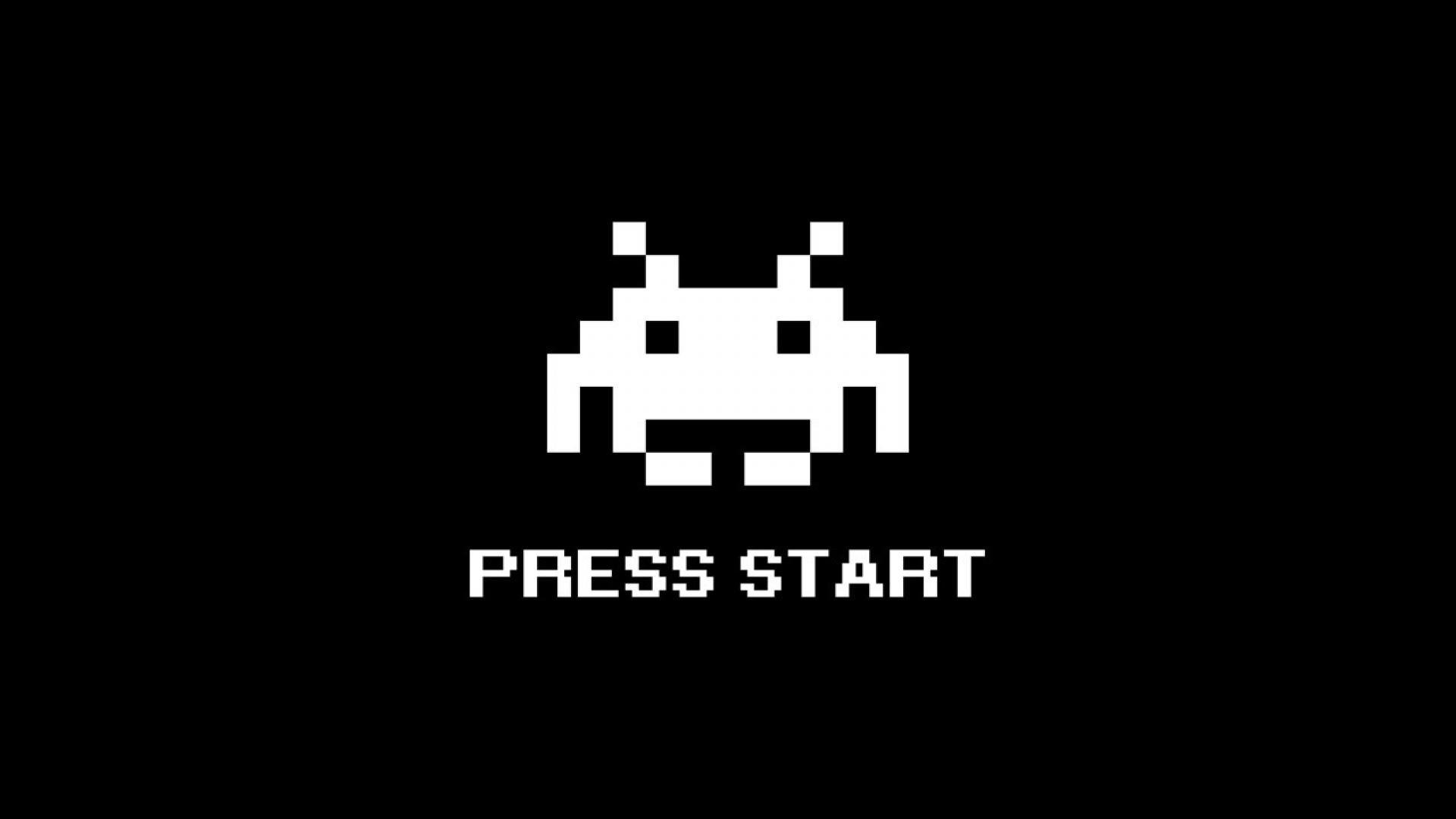 1920x1080 Space Invaders Press Start