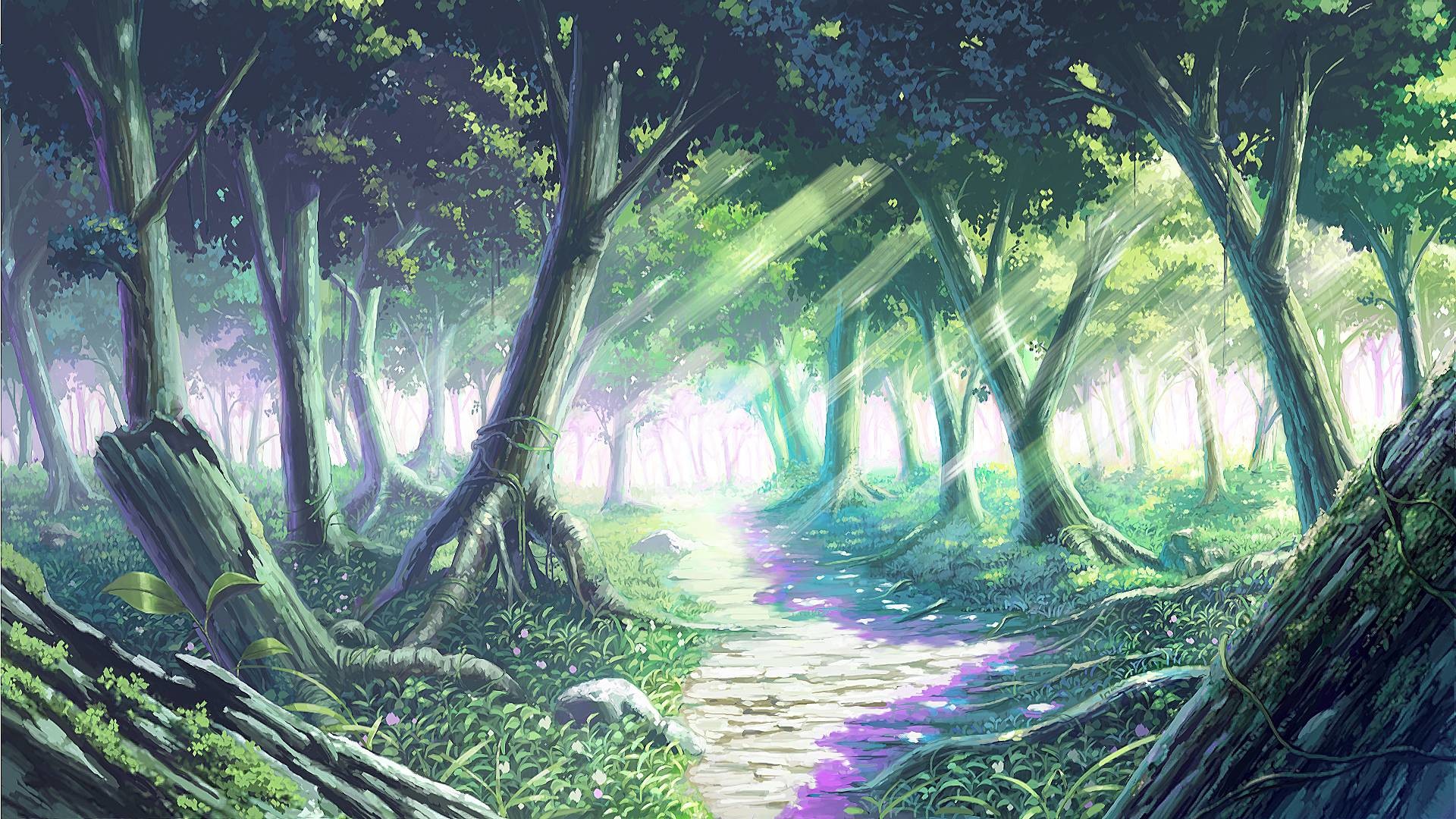 1920x1080 Pix For > Anime Forest Background