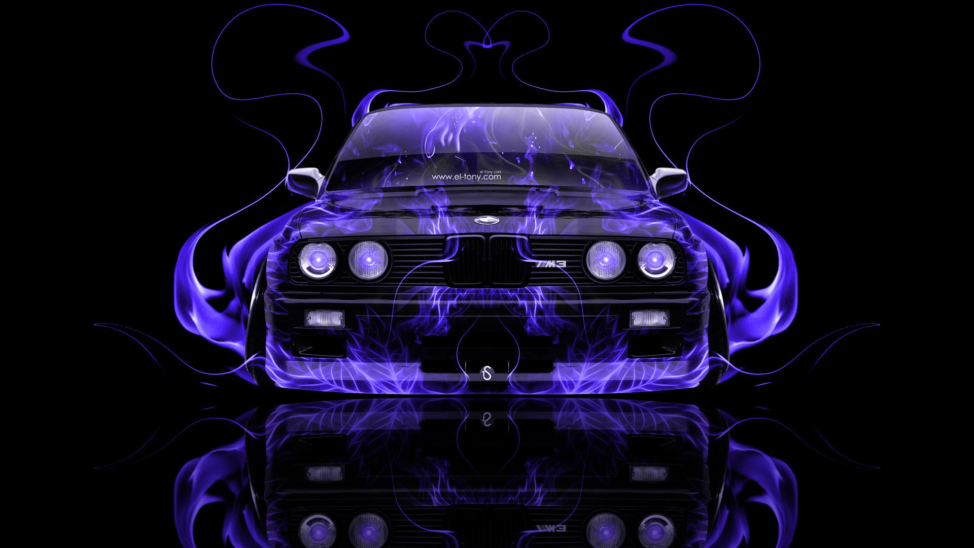 1920x1080 BMW-M3-E30-Front-Violet-Fire-Abstract-Car-2014-HD-Wallpapers-Design-By