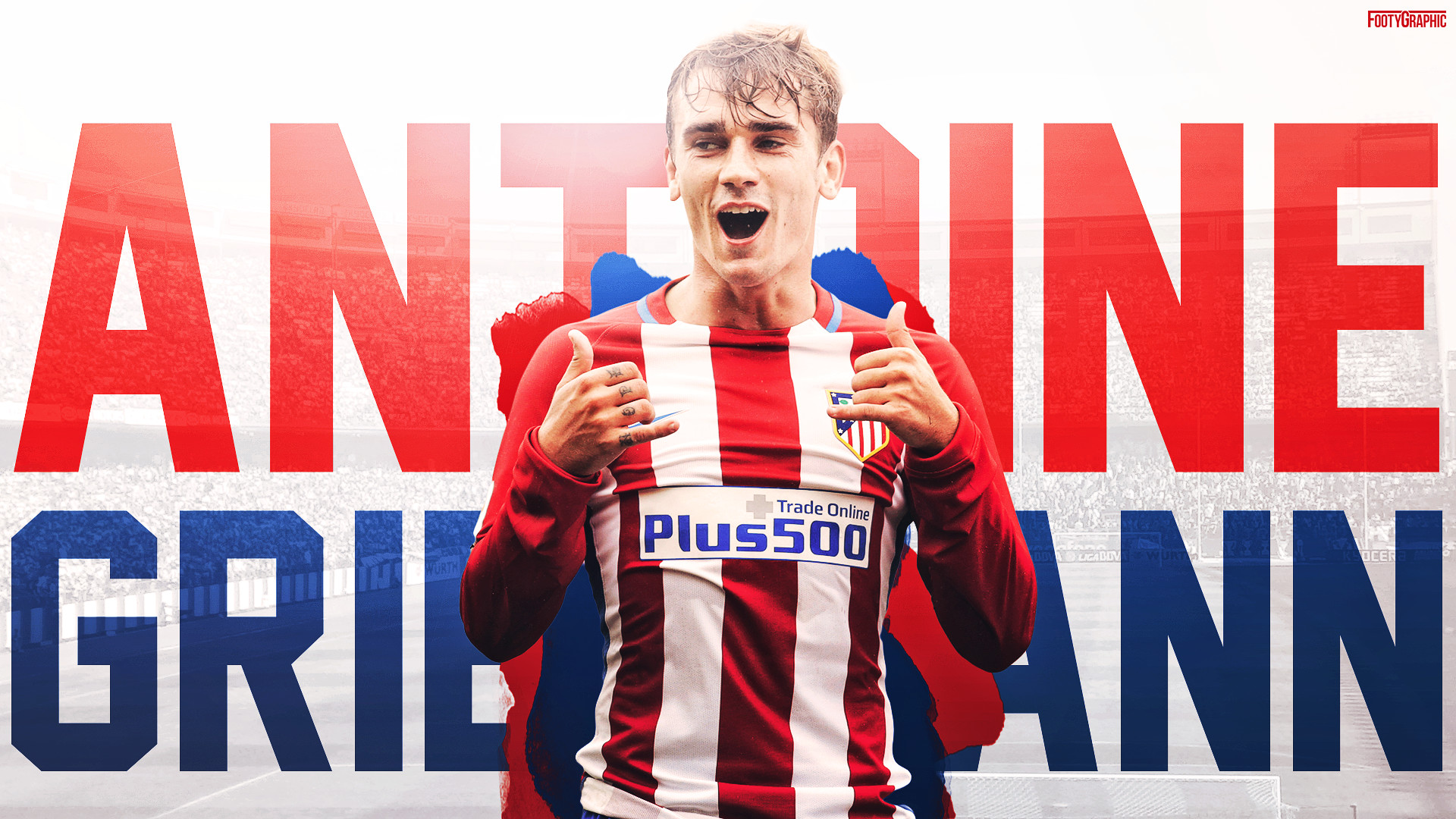 1920x1080 Wallpaper of French Atletico Madrid player player, Antoine Griezmann