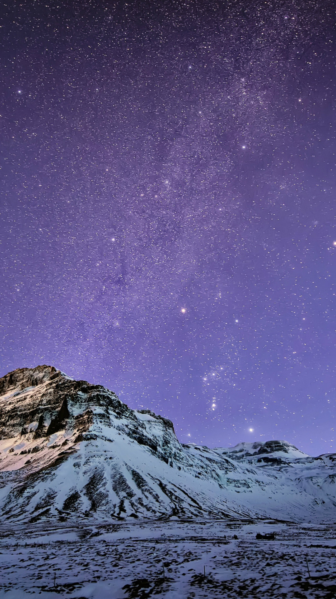 1080x1920 Snow Mountain Stars Skyscape #iPhone #7 #wallpaper