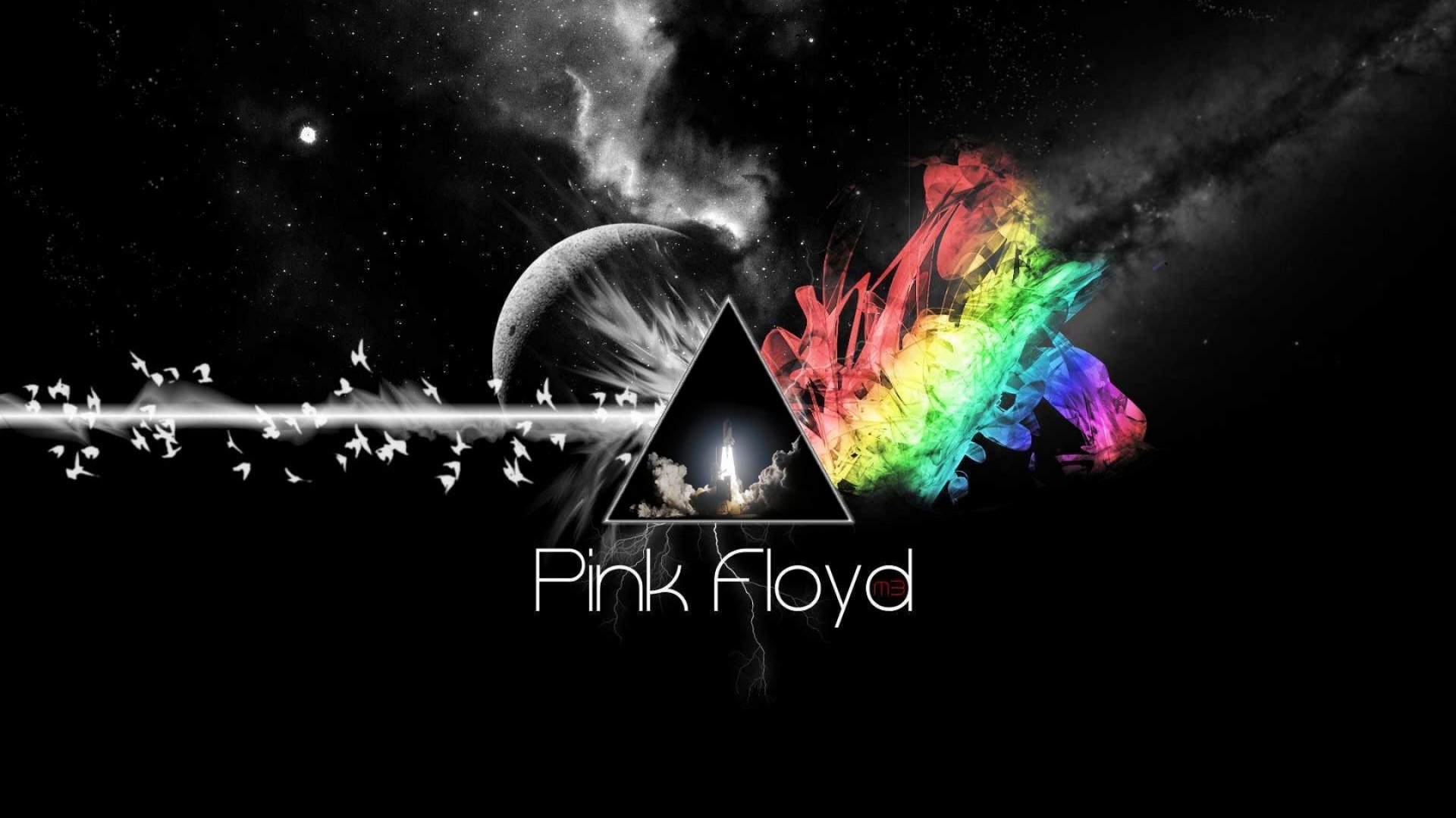 1920x1080 Preview wallpaper pink floyd, triangle, colors, space, background 