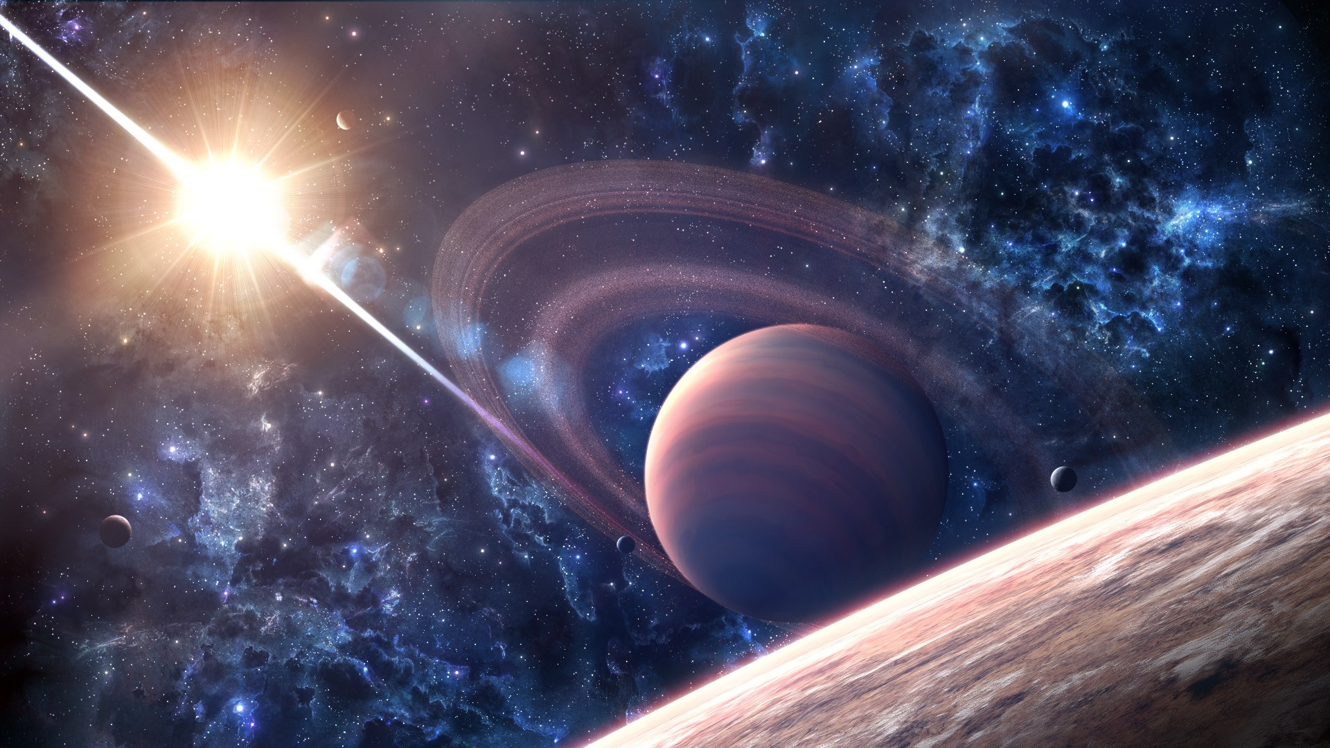 1920x1080 Preview wallpaper space, galaxy, saturn, planet 