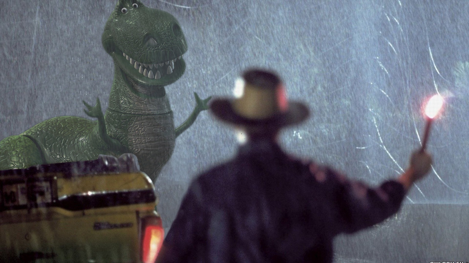 1920x1080 Jurassic Park Toy Story T Rex humor