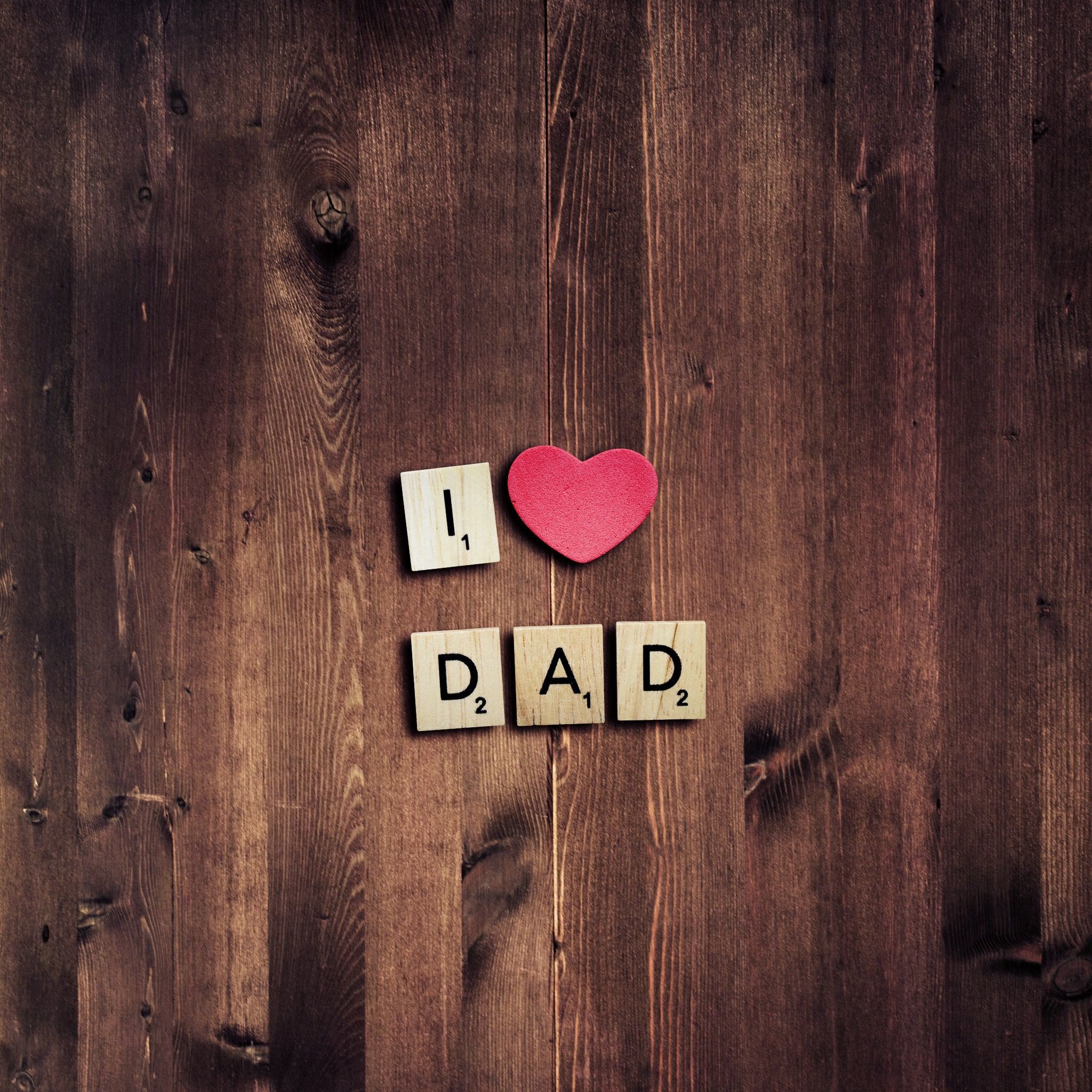 2048x2048 Wallpaper I Love Dad, Love Heart, Pink Heart, Father's Day, HD .