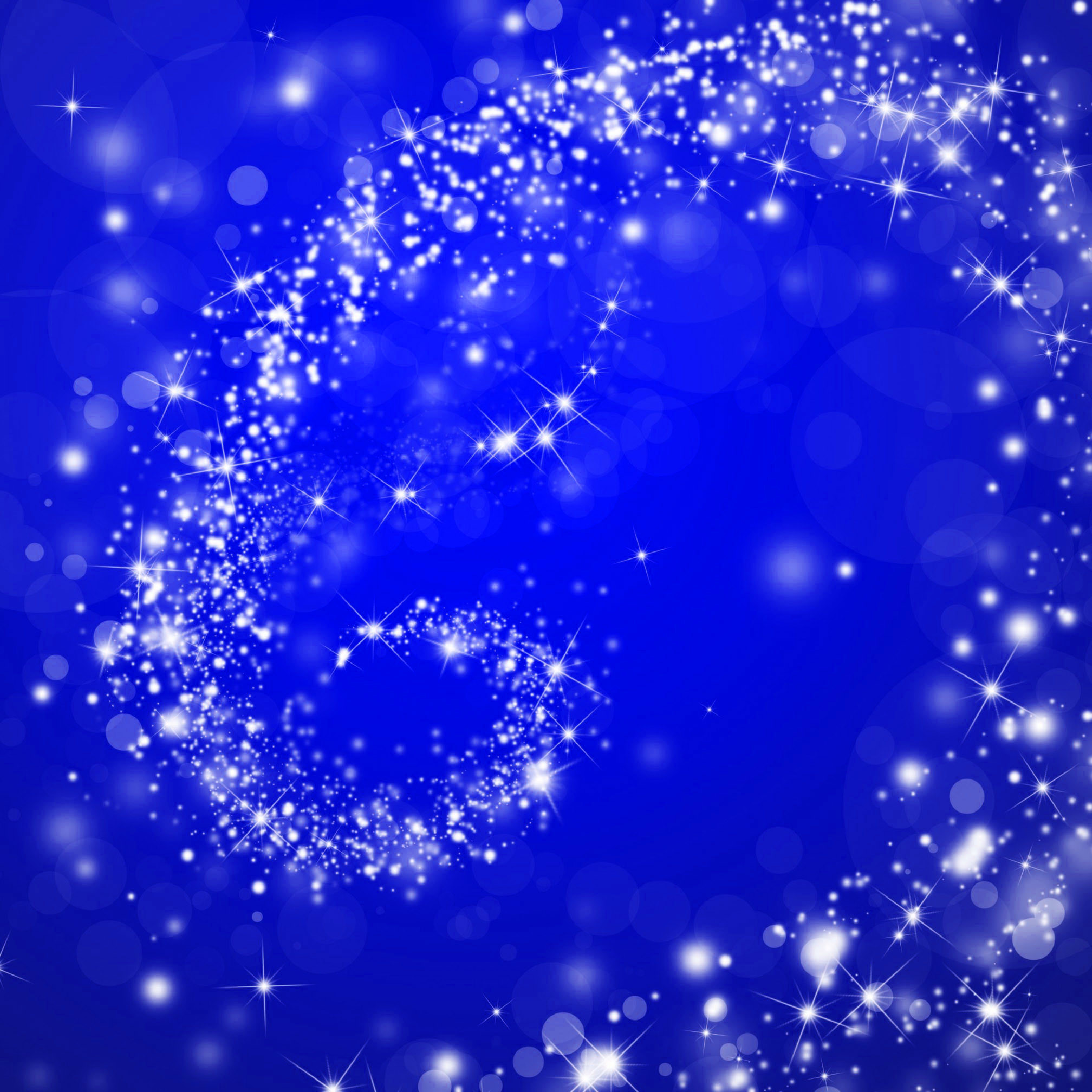 2016x2016 star swirl on blue christmas background image