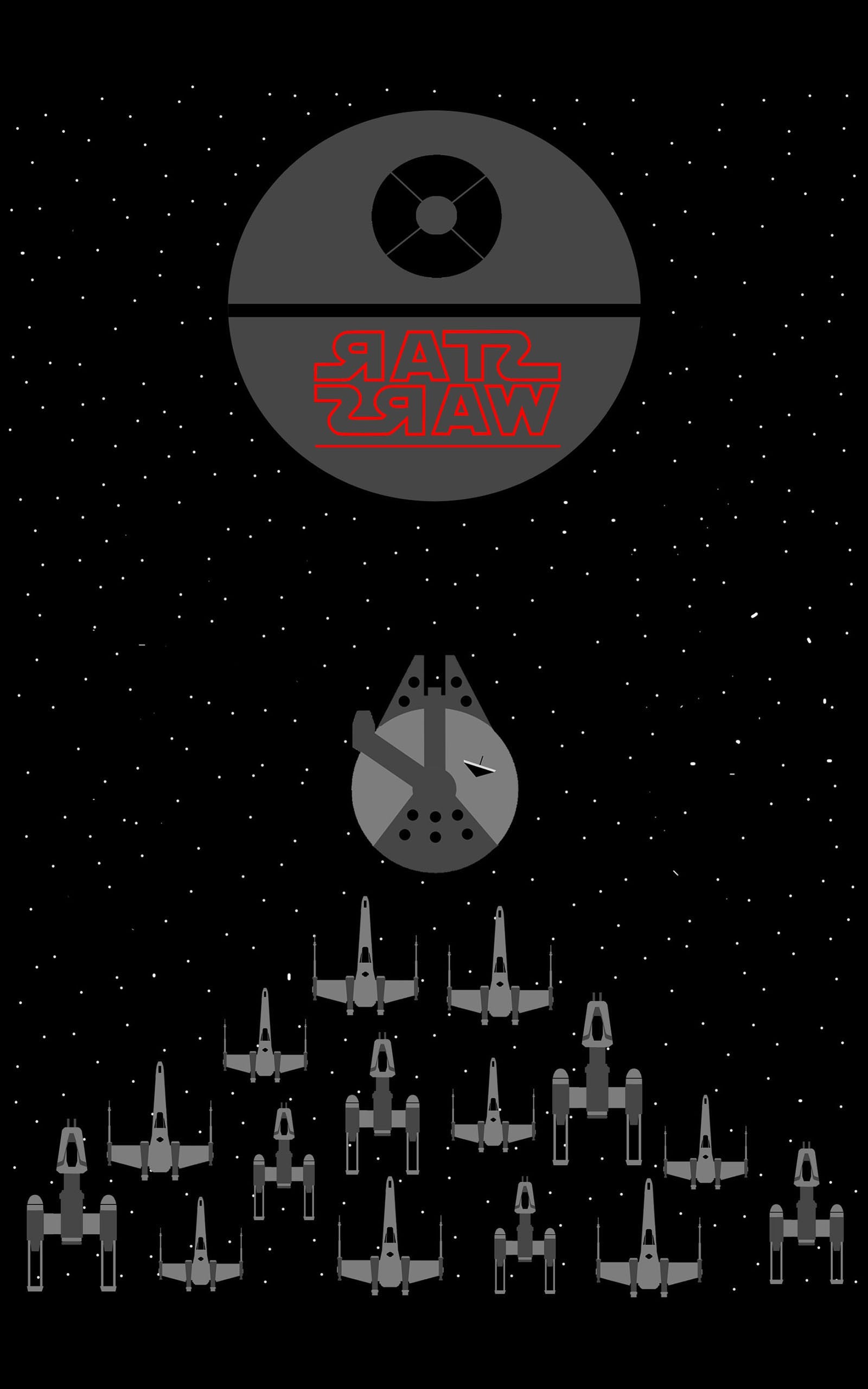 1600x2560 Star Wars, Millennium Falcon, X wing, Y Wing, Death Star, Space,  Minimalism, Portrait Display Wallpapers HD / Desktop and Mobile Backgrounds